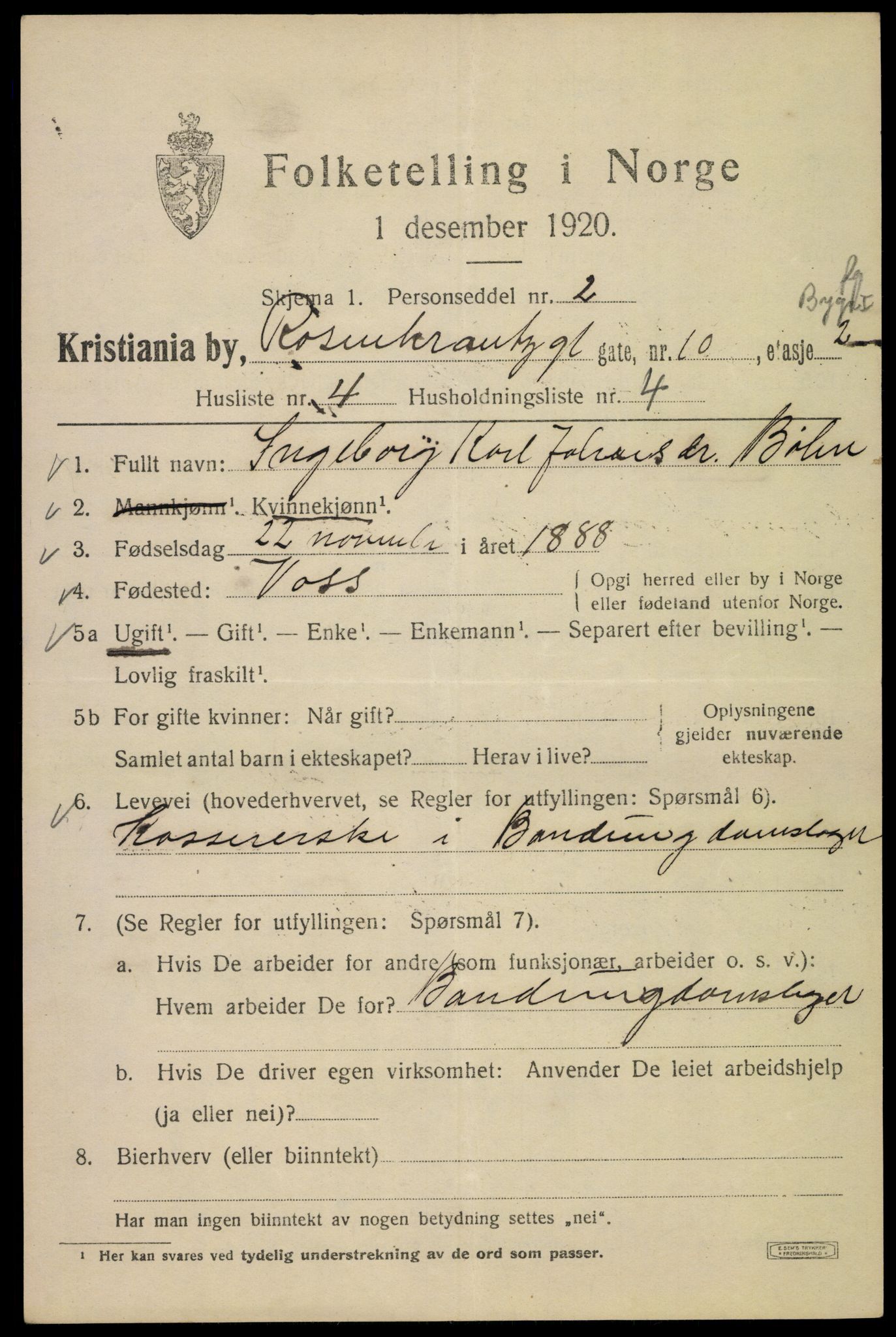 SAO, 1920 census for Kristiania, 1920, p. 466855