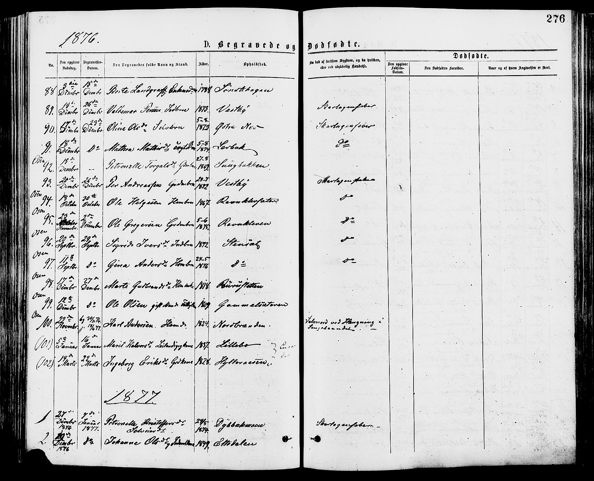 Trysil prestekontor, AV/SAH-PREST-046/H/Ha/Haa/L0007: Parish register (official) no. 7, 1874-1880, p. 276