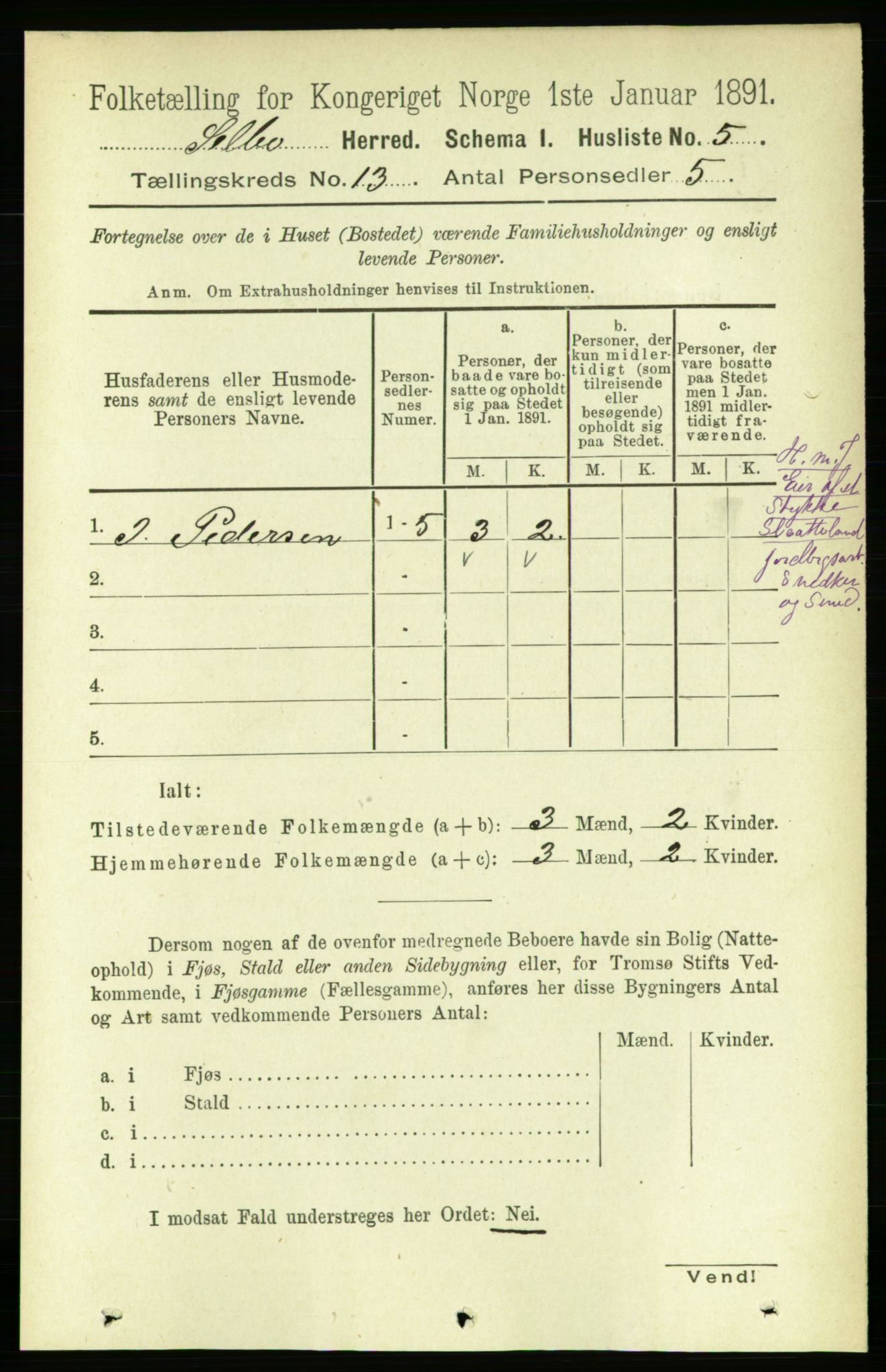 RA, 1891 census for 1664 Selbu, 1891, p. 4541