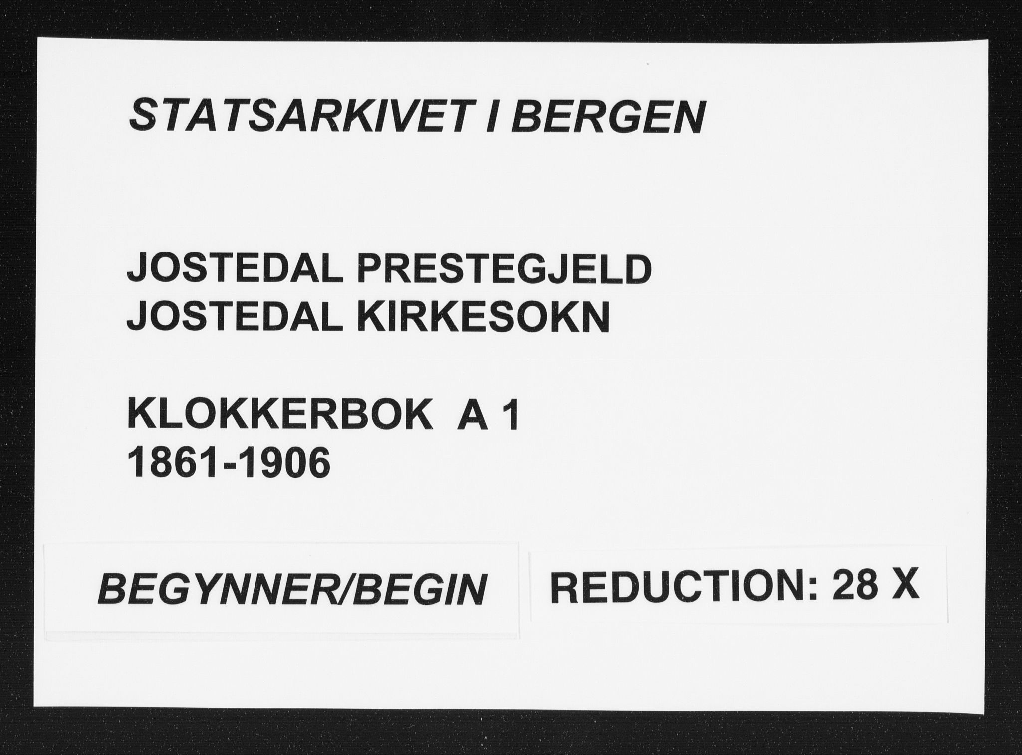 Jostedal sokneprestembete, AV/SAB-A-80601/H/Hab/Haba/L0001: Parish register (copy) no. A 1, 1861-1906
