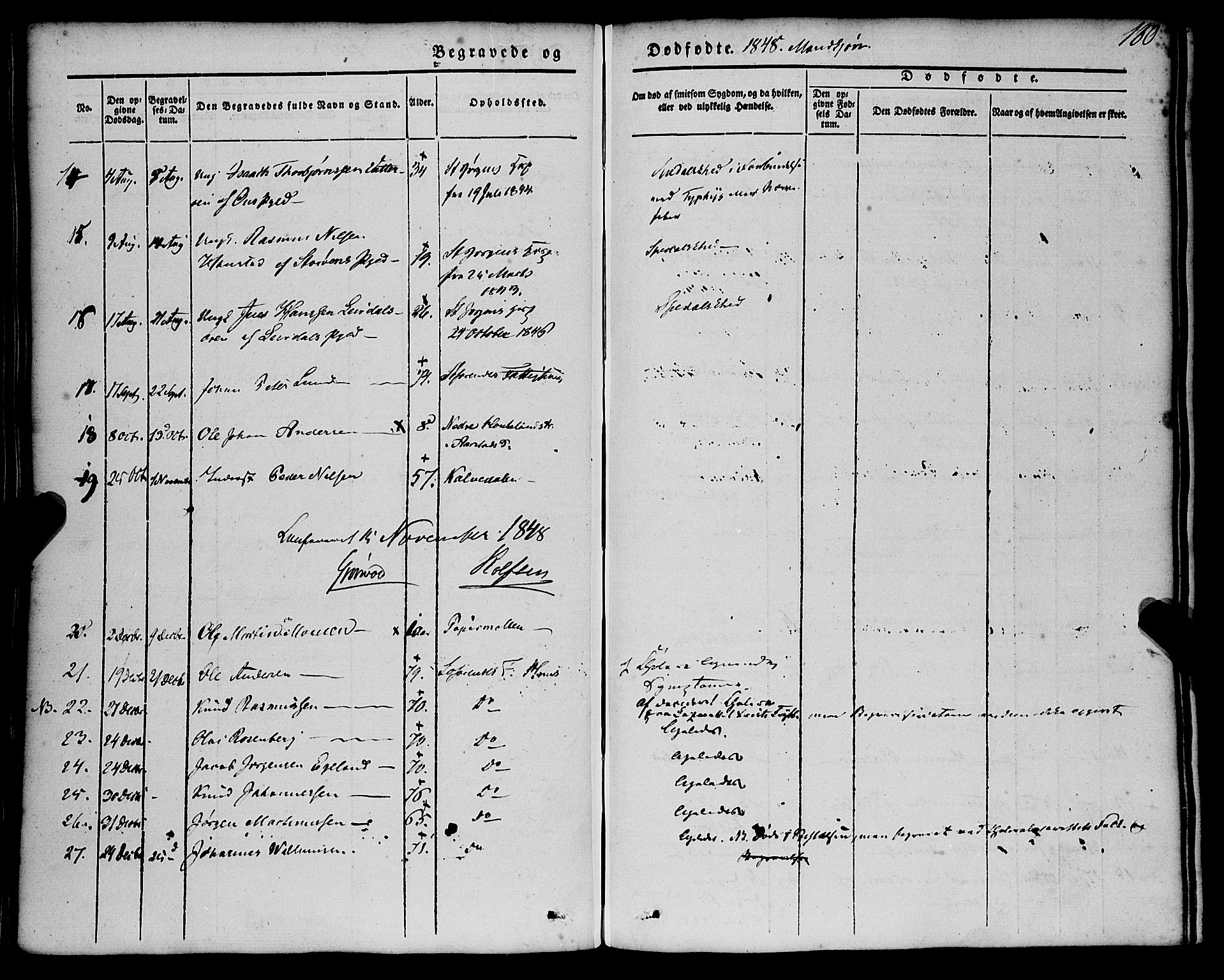 St. Jørgens hospital og Årstad sokneprestembete, AV/SAB-A-99934: Parish register (official) no. A 4, 1844-1863, p. 180