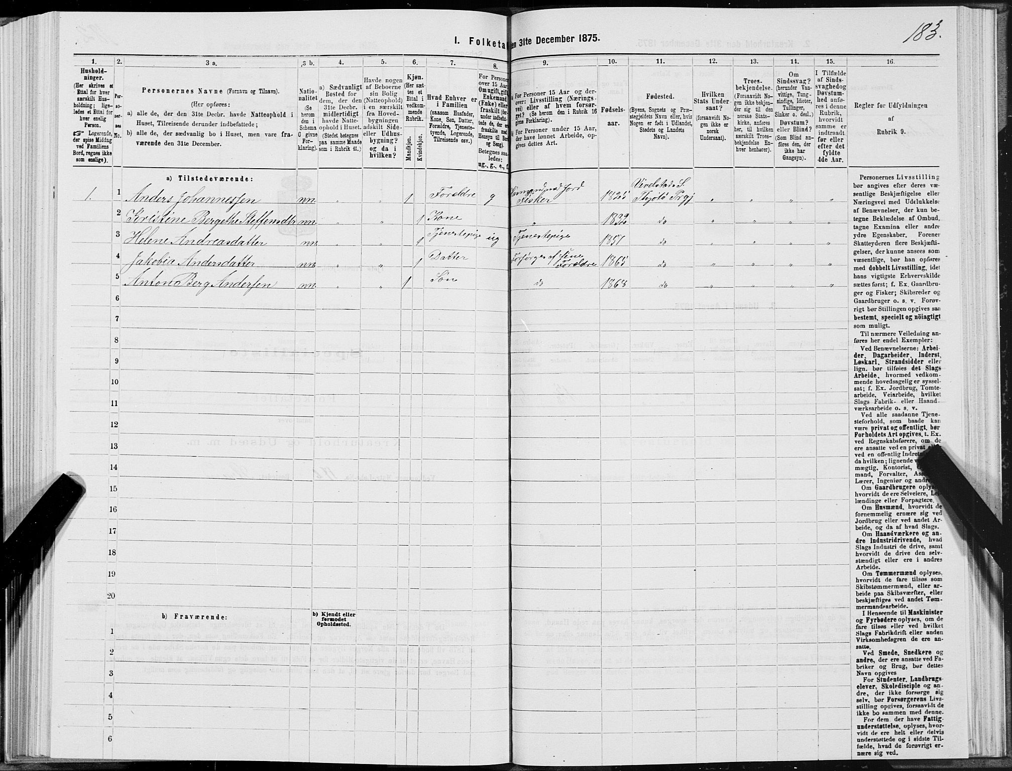 SAT, 1875 census for 1817P Tjøtta, 1875, p. 1183