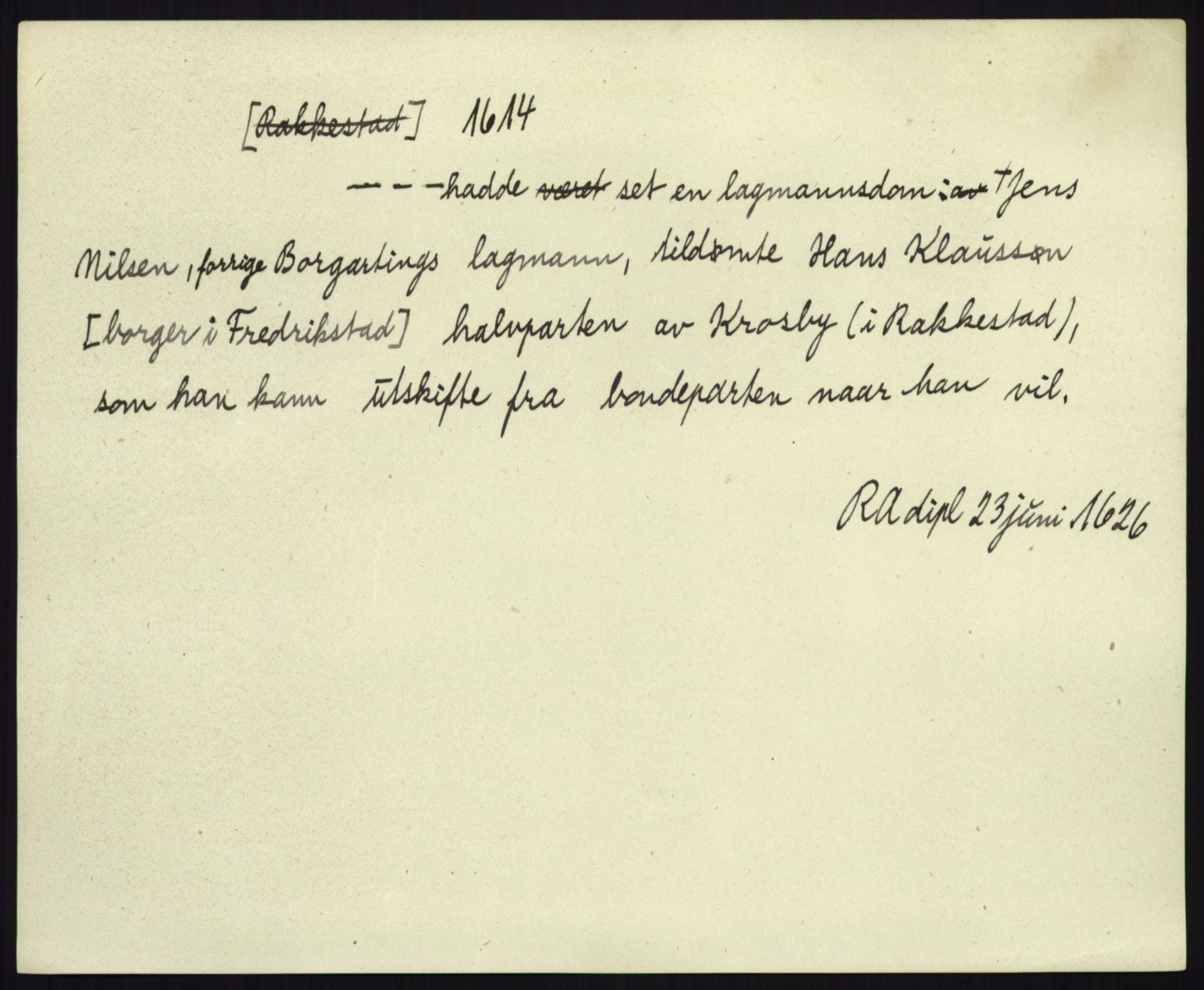 Riksarkivets diplomsamling, AV/RA-EA-5965/F35/F35b/L0006: Riksarkivets diplomer, seddelregister, 1613-1624, p. 95