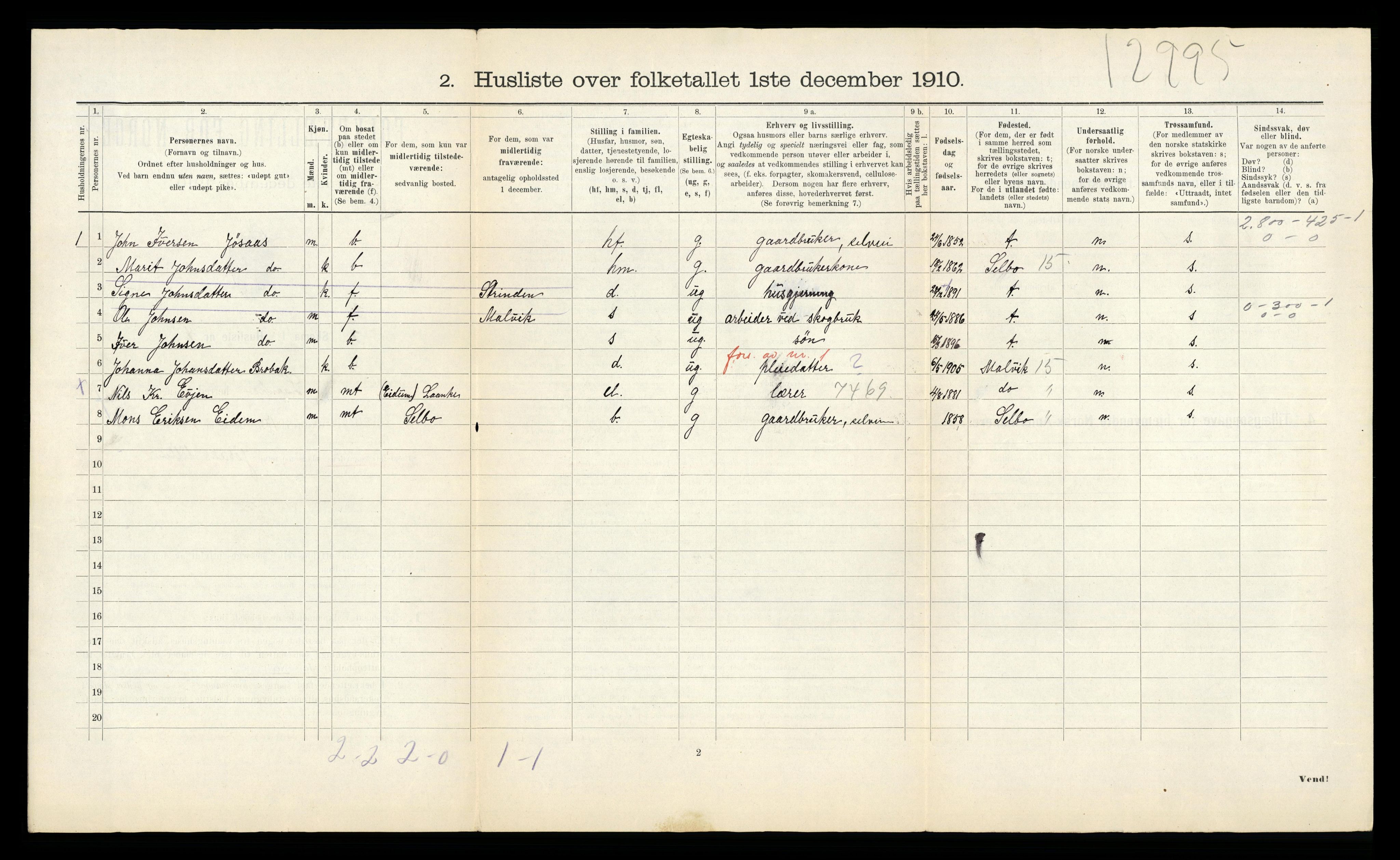 RA, 1910 census for Lånke, 1910, p. 553