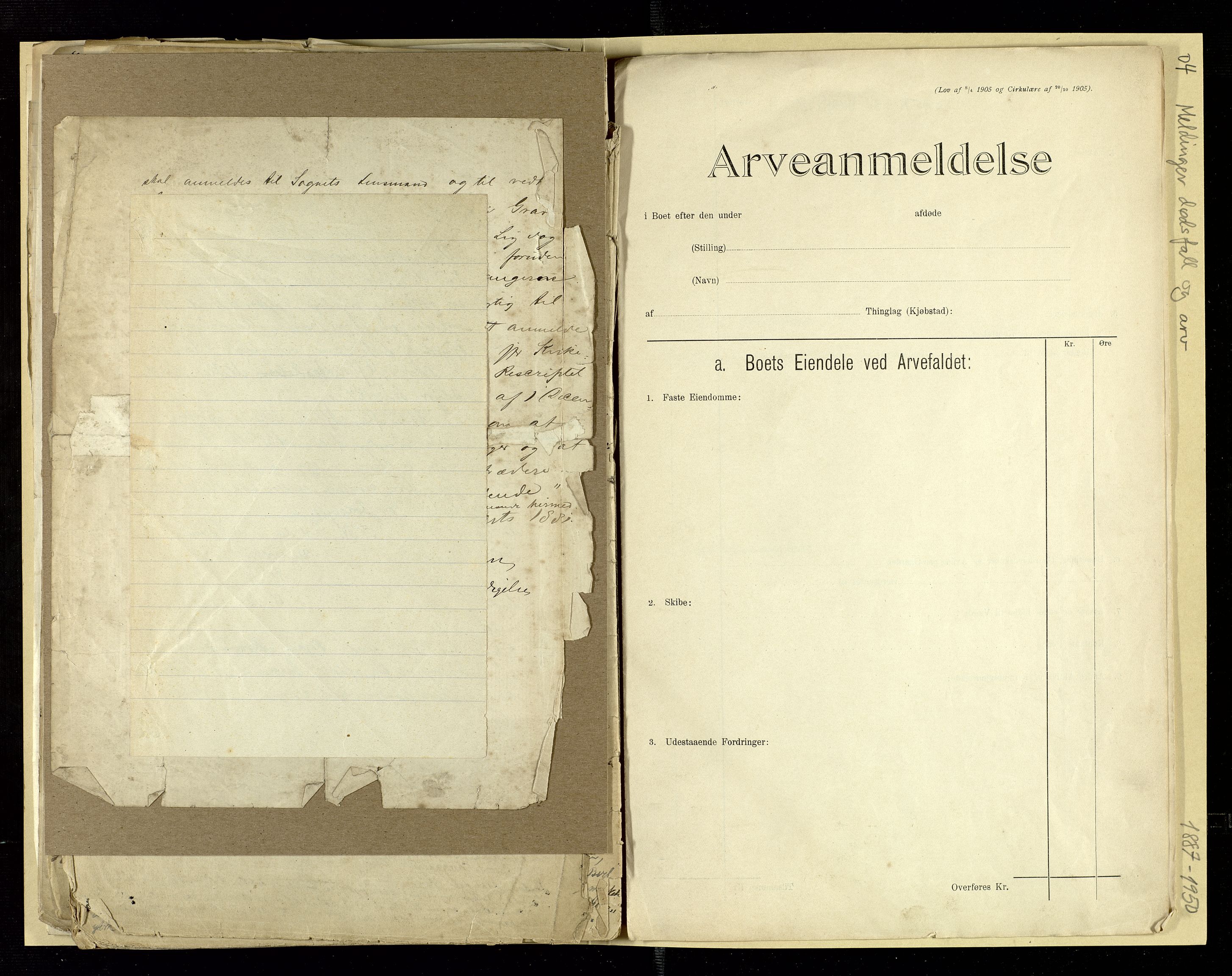 Åseral lensmannskontor, AV/SAK-1241-0055/F/Fe/L0001/0004: Dødsfallsprotokoller / Meldinger om dødsfall og arv, 1887-1950