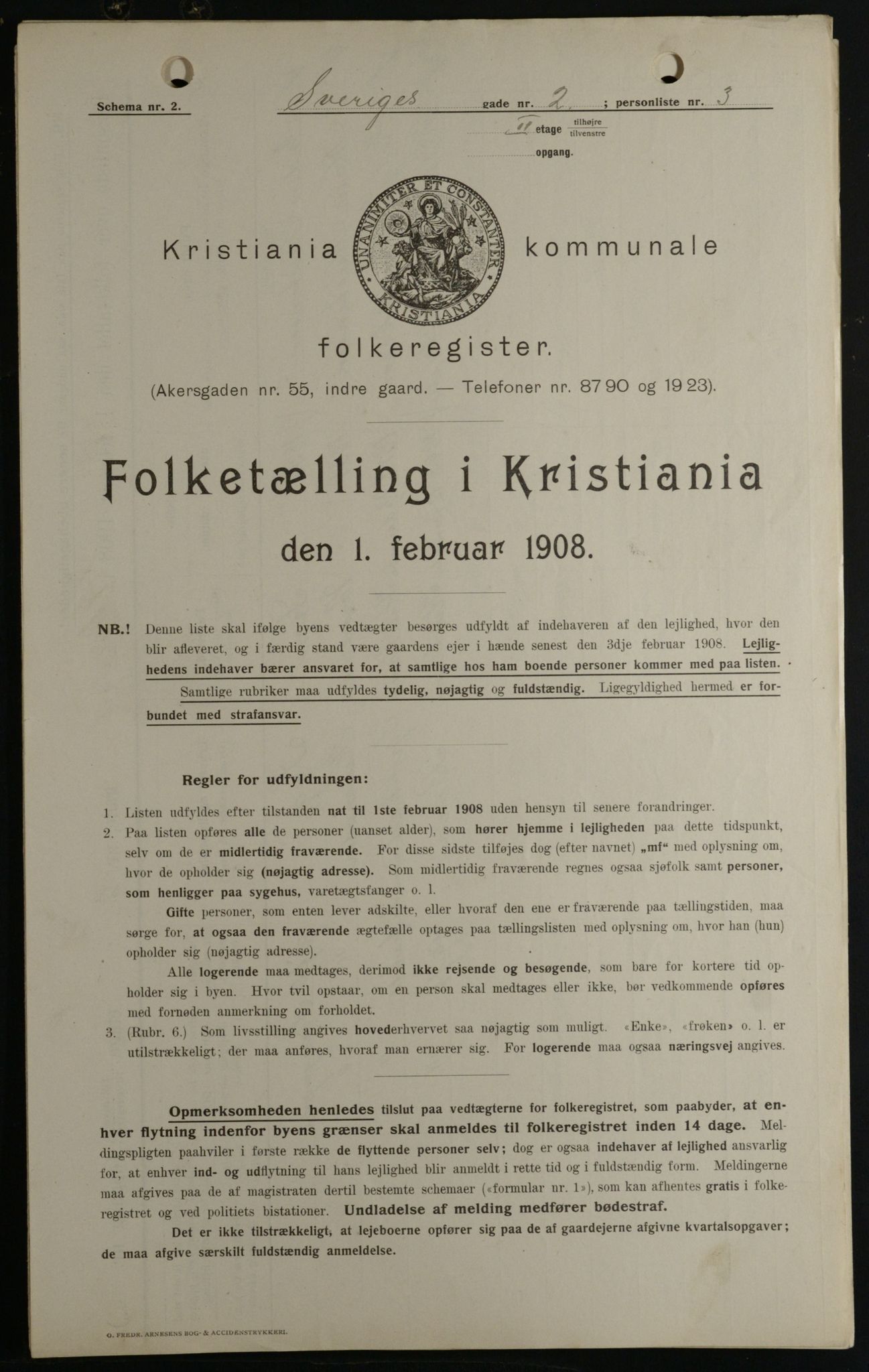 OBA, Municipal Census 1908 for Kristiania, 1908, p. 95112