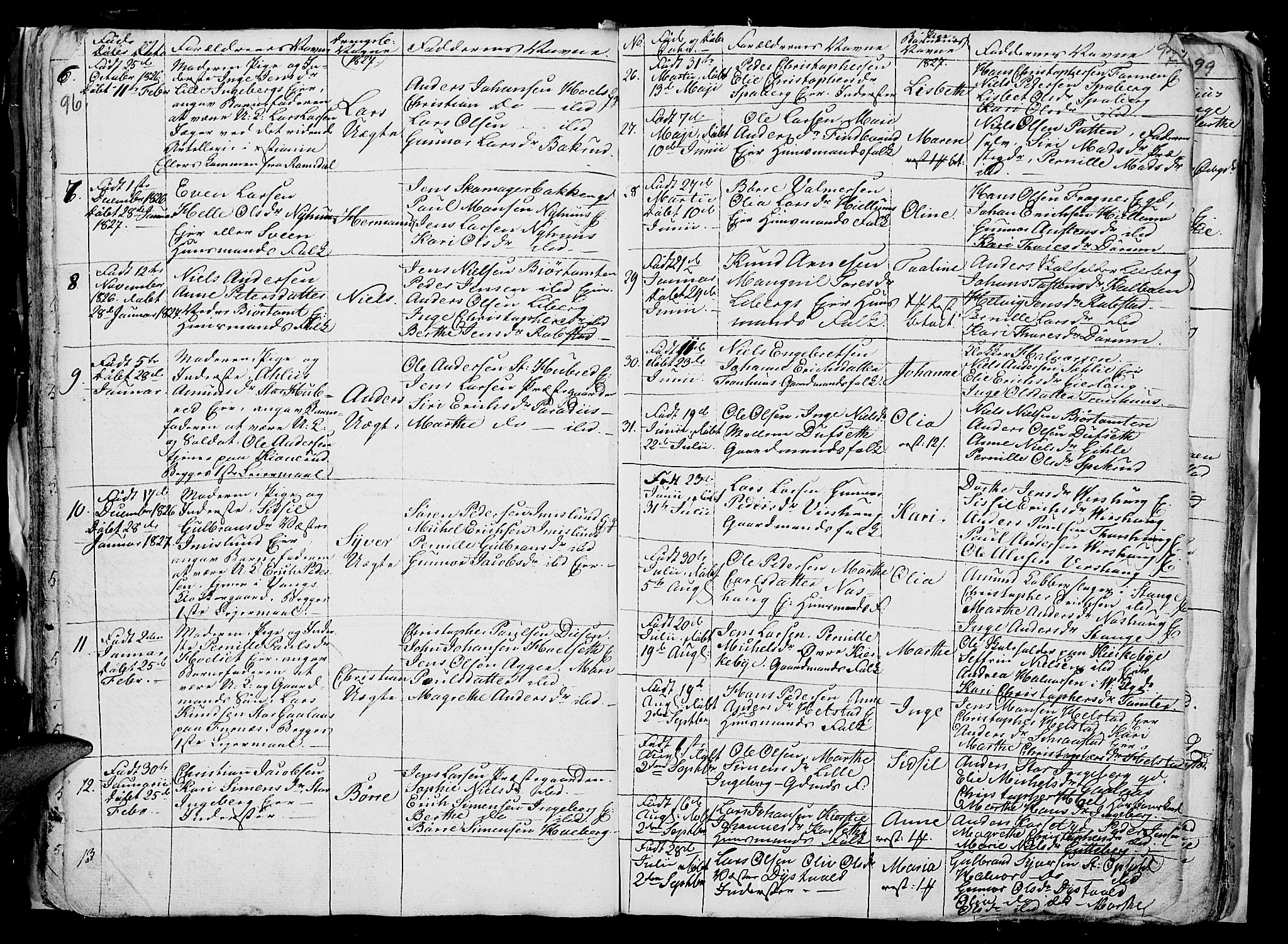 Vang prestekontor, Hedmark, SAH/PREST-008/H/Ha/Hab/L0006: Parish register (copy) no. 6, 1819-1832, p. 96-97