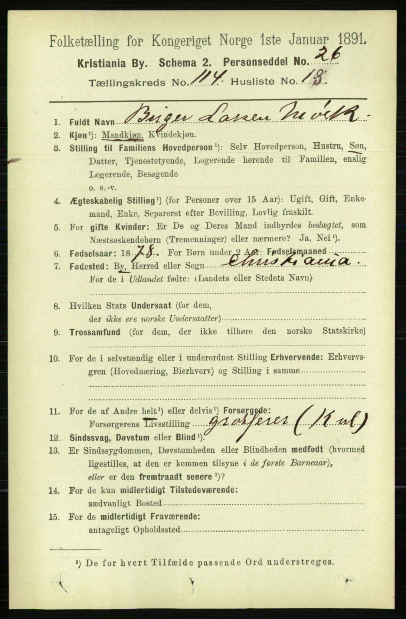 RA, 1891 census for 0301 Kristiania, 1891, p. 61189