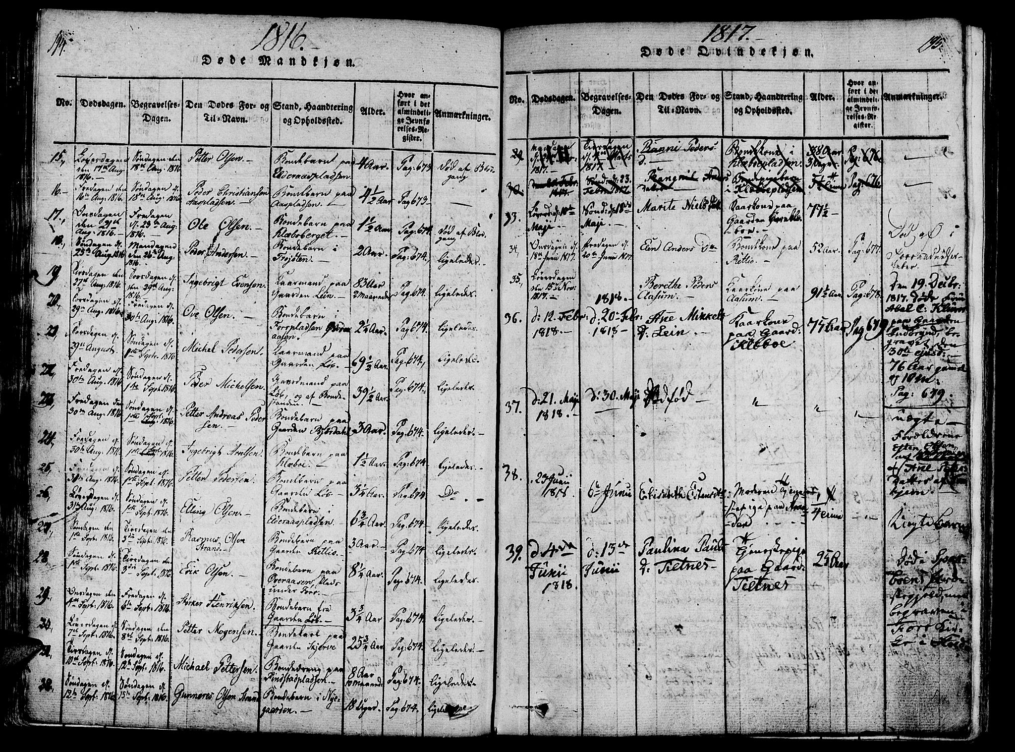 Ministerialprotokoller, klokkerbøker og fødselsregistre - Nord-Trøndelag, SAT/A-1458/746/L0441: Parish register (official) no. 746A03 /1, 1816-1827, p. 194-195