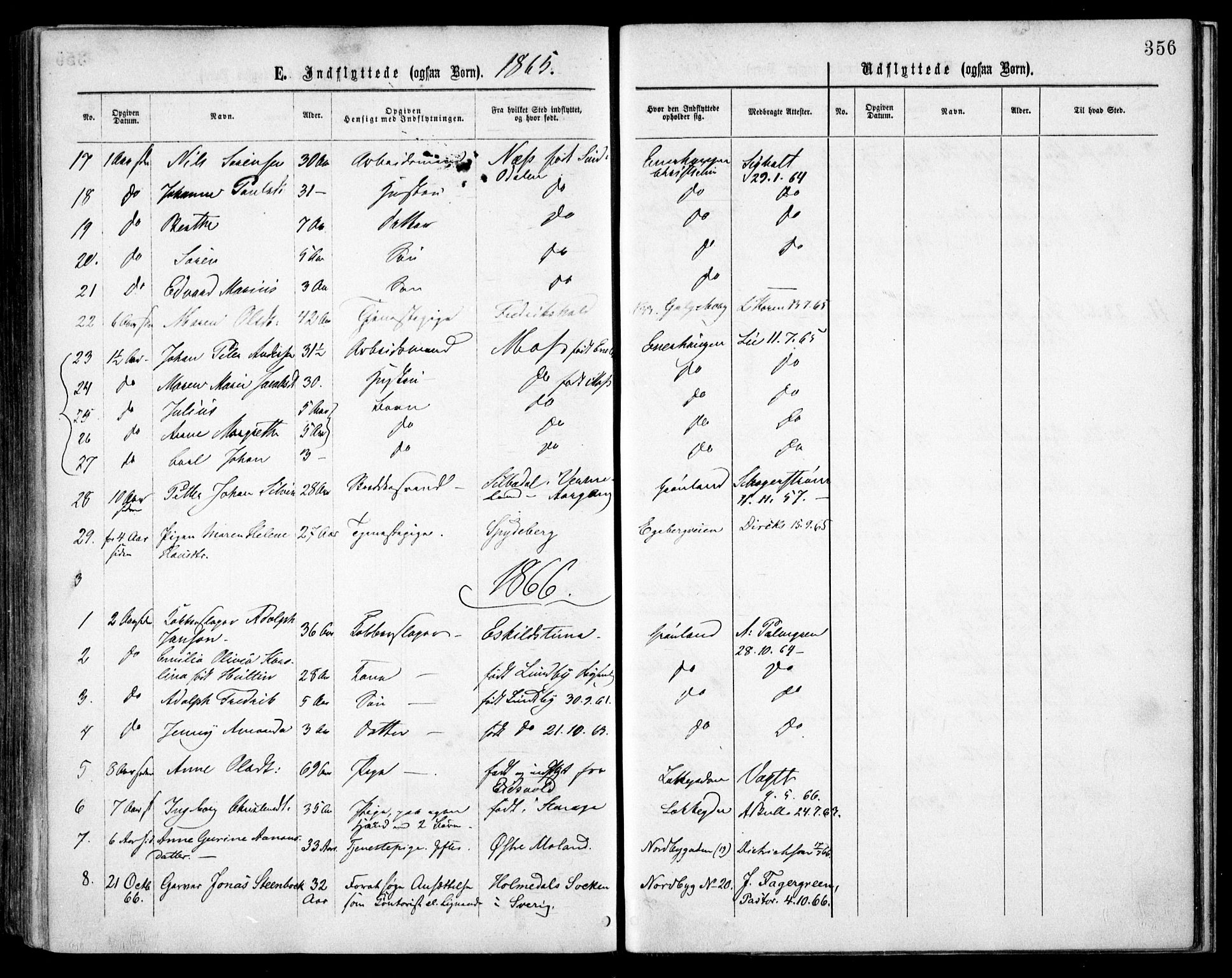 Grønland prestekontor Kirkebøker, AV/SAO-A-10848/F/Fa/L0003: Parish register (official) no. 3, 1862-1868, p. 356