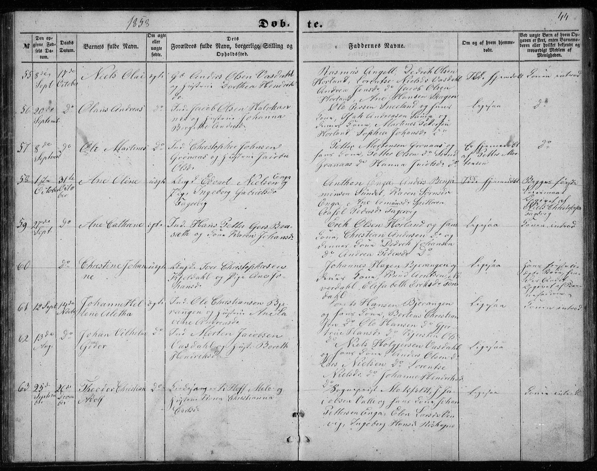 Ministerialprotokoller, klokkerbøker og fødselsregistre - Nordland, SAT/A-1459/843/L0633: Parish register (copy) no. 843C02, 1853-1873, p. 44