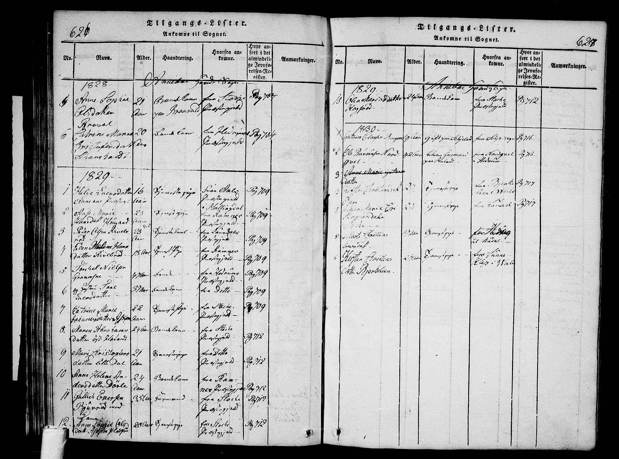 Andebu kirkebøker, AV/SAKO-A-336/G/Ga/L0002: Parish register (copy) no. I 2 /1, 1823-1832, p. 626-627