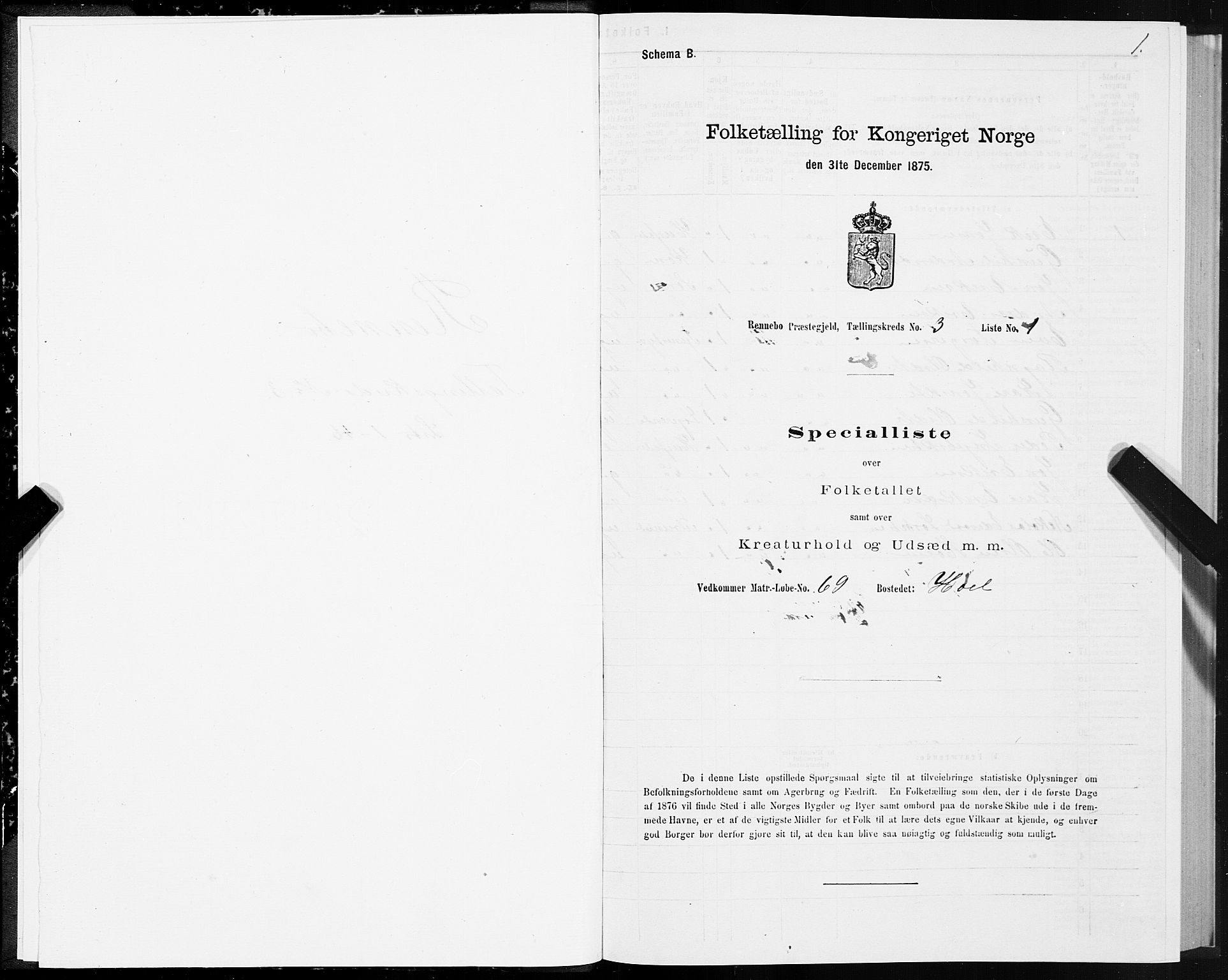 SAT, 1875 census for 1635P Rennebu, 1875, p. 2001
