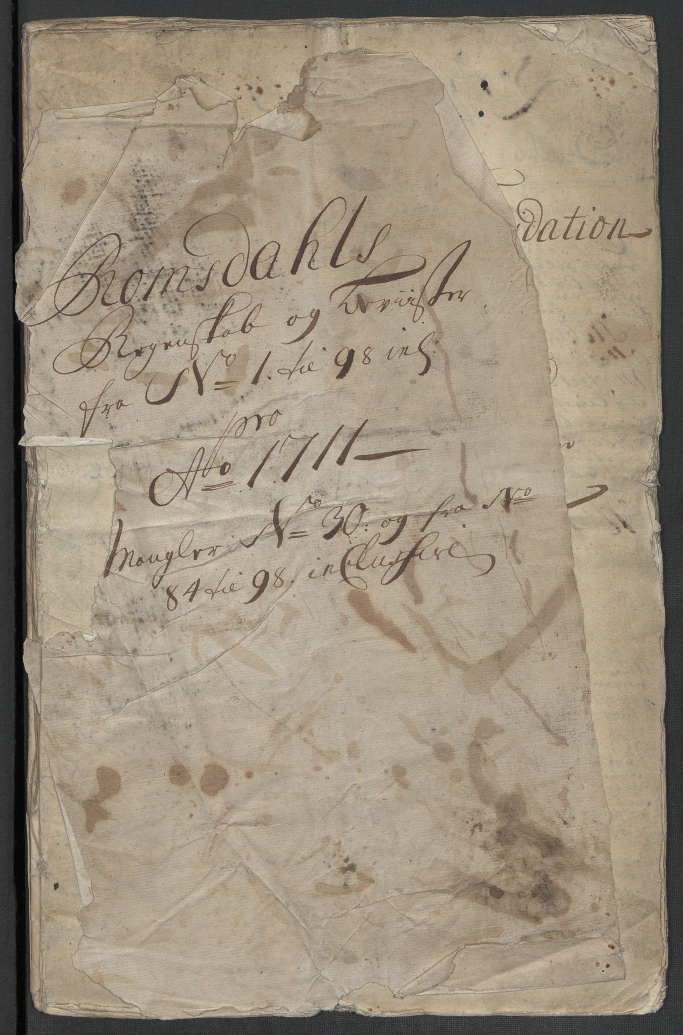 Rentekammeret inntil 1814, Reviderte regnskaper, Fogderegnskap, AV/RA-EA-4092/R55/L3660: Fogderegnskap Romsdal, 1711, p. 3