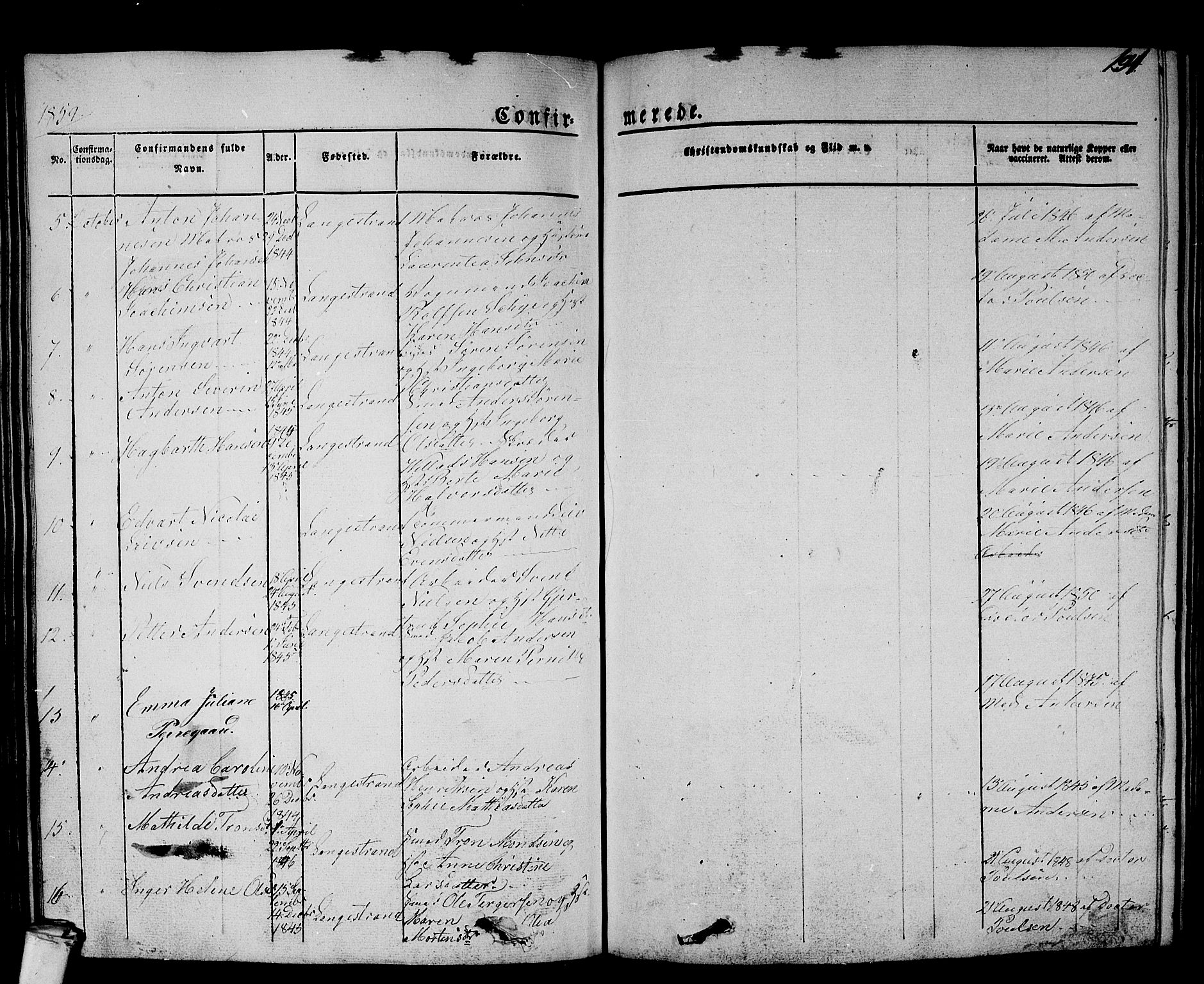 Larvik kirkebøker, AV/SAKO-A-352/G/Gb/L0002: Parish register (copy) no. II 2, 1843-1866, p. 191