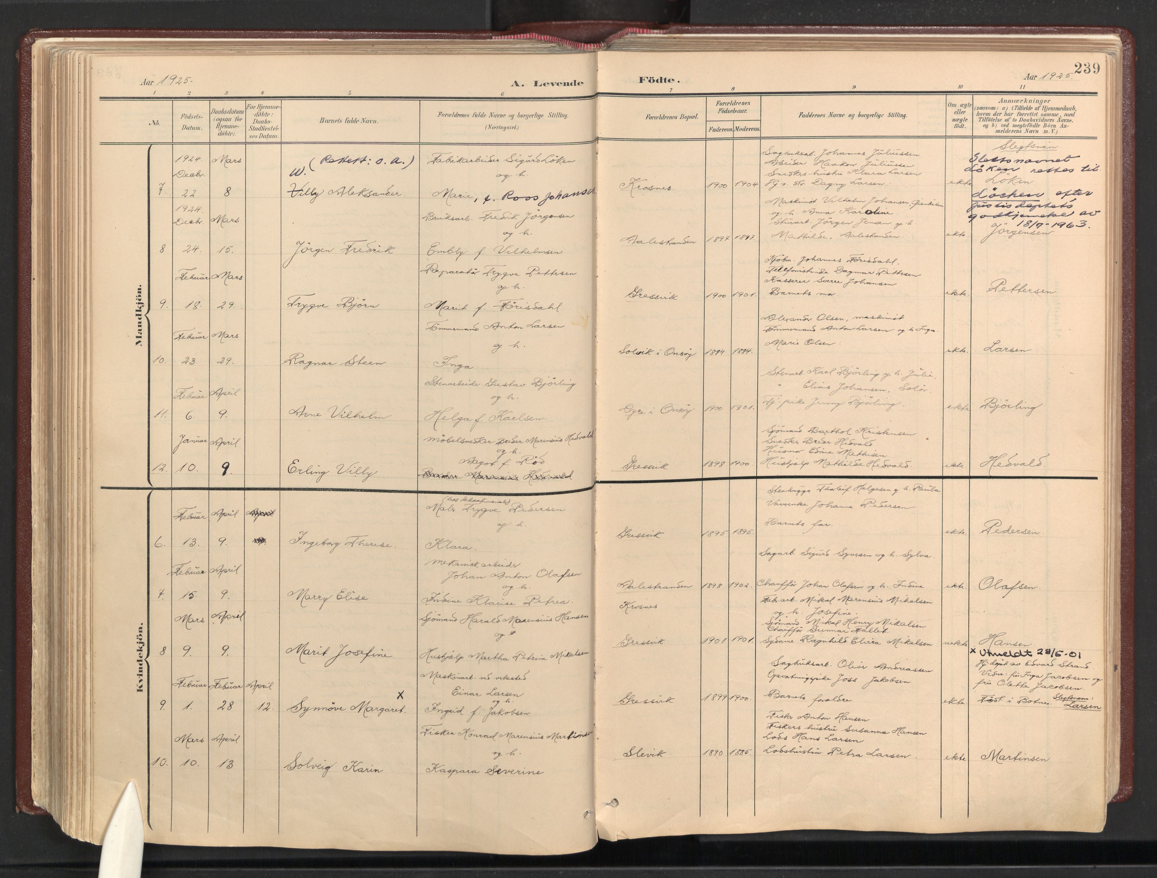 Onsøy prestekontor Kirkebøker, AV/SAO-A-10914/F/Fb/L0001: Parish register (official) no. II 1, 1901-1937, p. 239