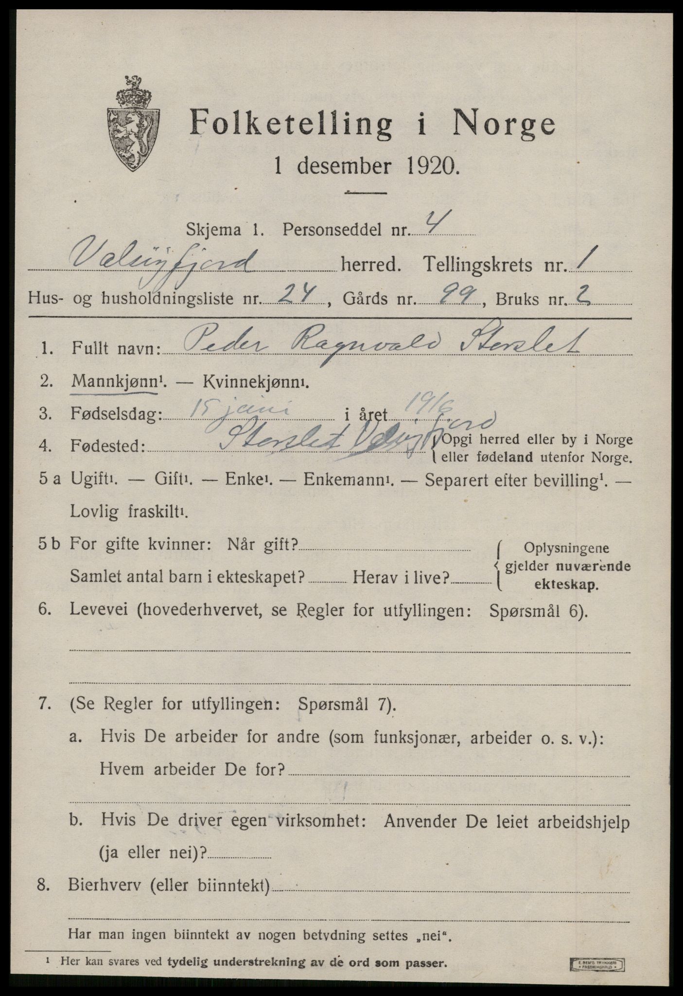 SAT, 1920 census for Valsøyfjord, 1920, p. 751