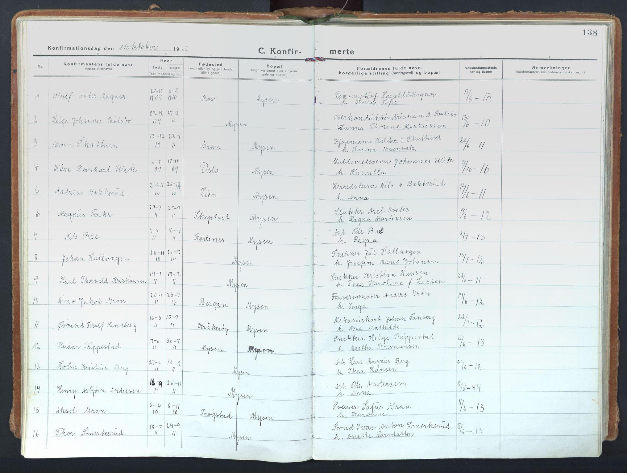 Eidsberg prestekontor Kirkebøker, SAO/A-10905/F/Fd/L0001: Parish register (official) no. IV 1, 1921-1948, p. 138