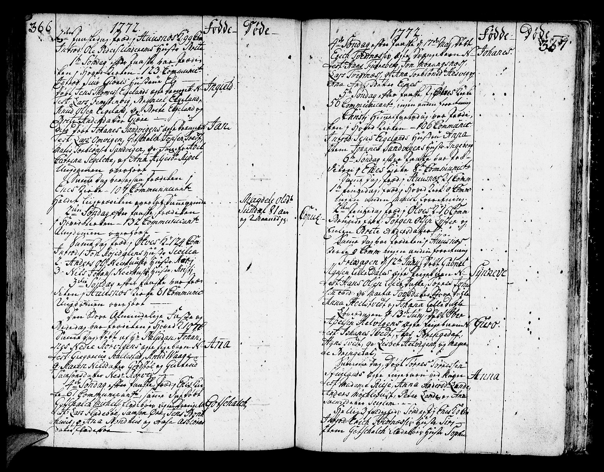 Kvinnherad sokneprestembete, SAB/A-76401/H/Haa: Parish register (official) no. A 3, 1754-1777, p. 366-367