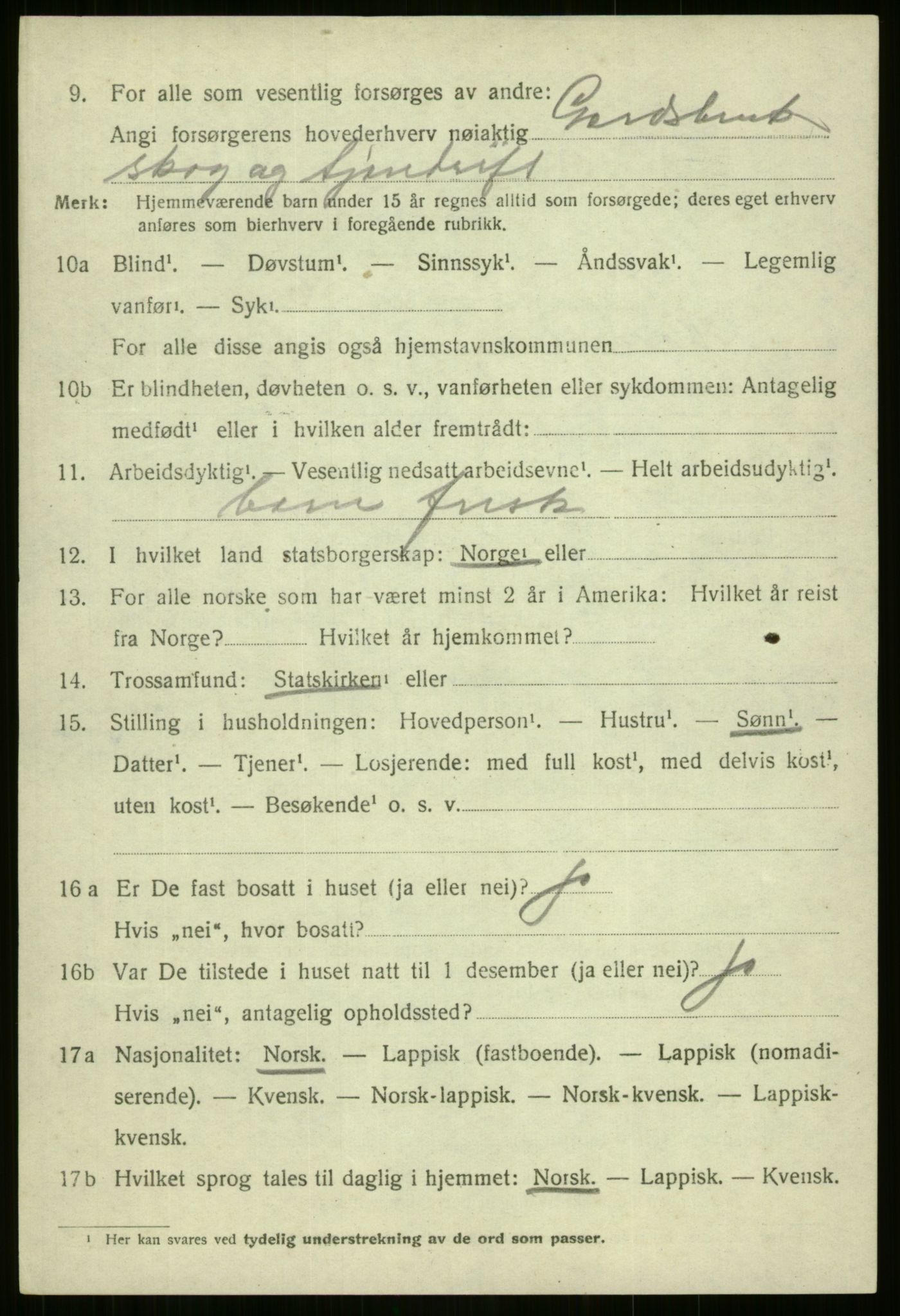 SATØ, 1920 census for Nordreisa, 1920, p. 2714