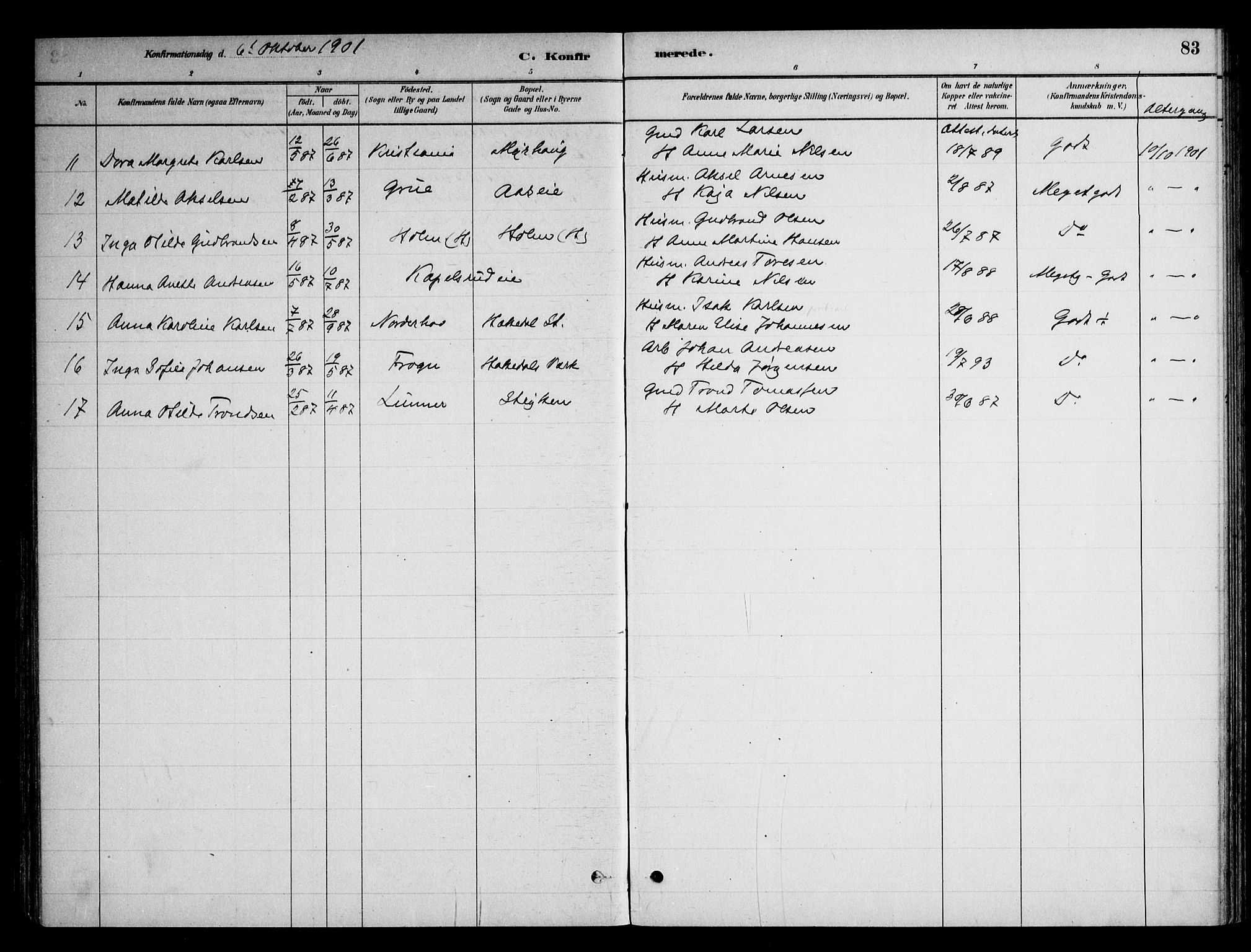 Nittedal prestekontor Kirkebøker, SAO/A-10365a/F/Fb/L0001: Parish register (official) no. II 1, 1879-1901, p. 83