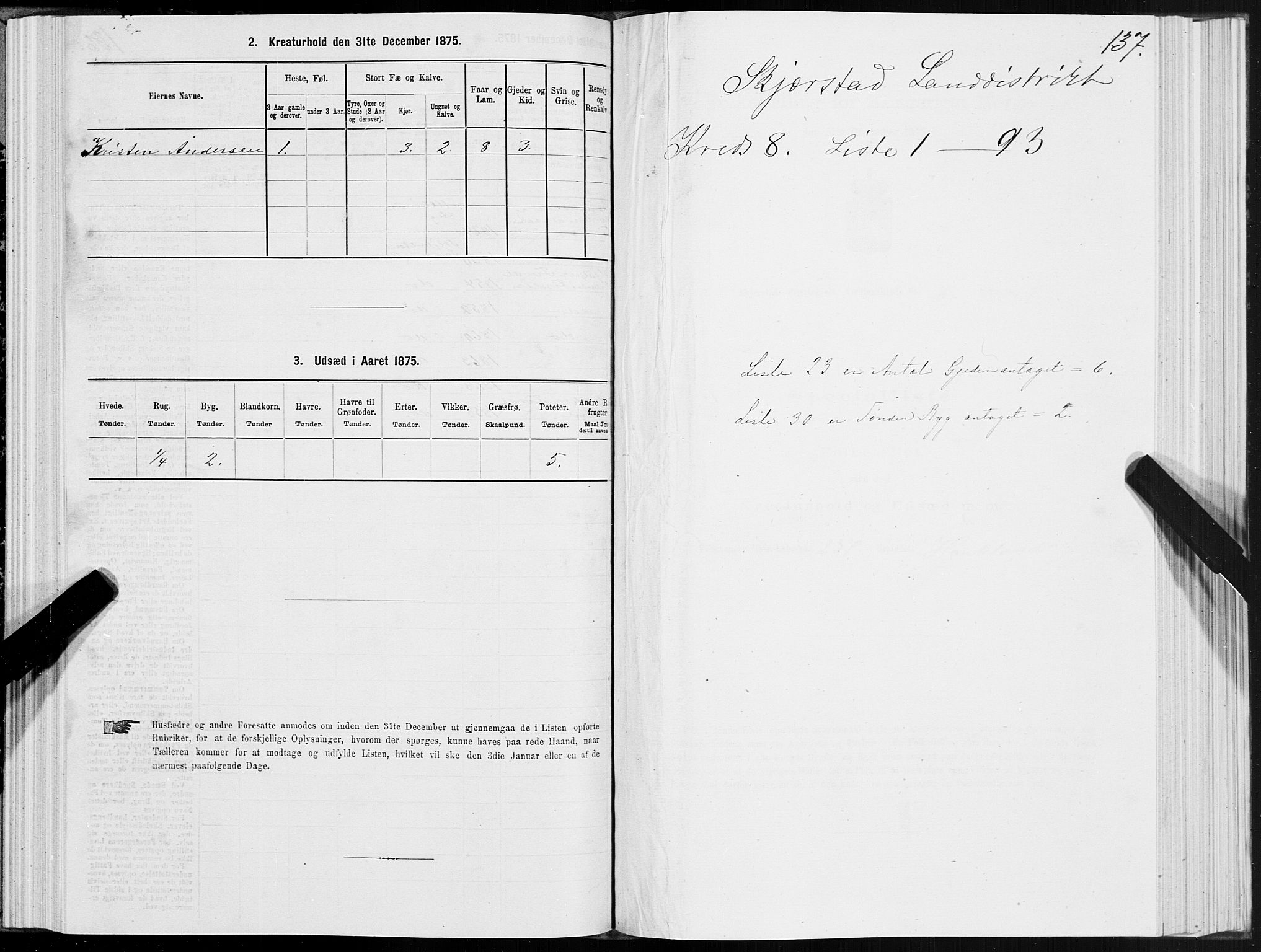 SAT, 1875 census for 1842P Skjerstad, 1875, p. 4137