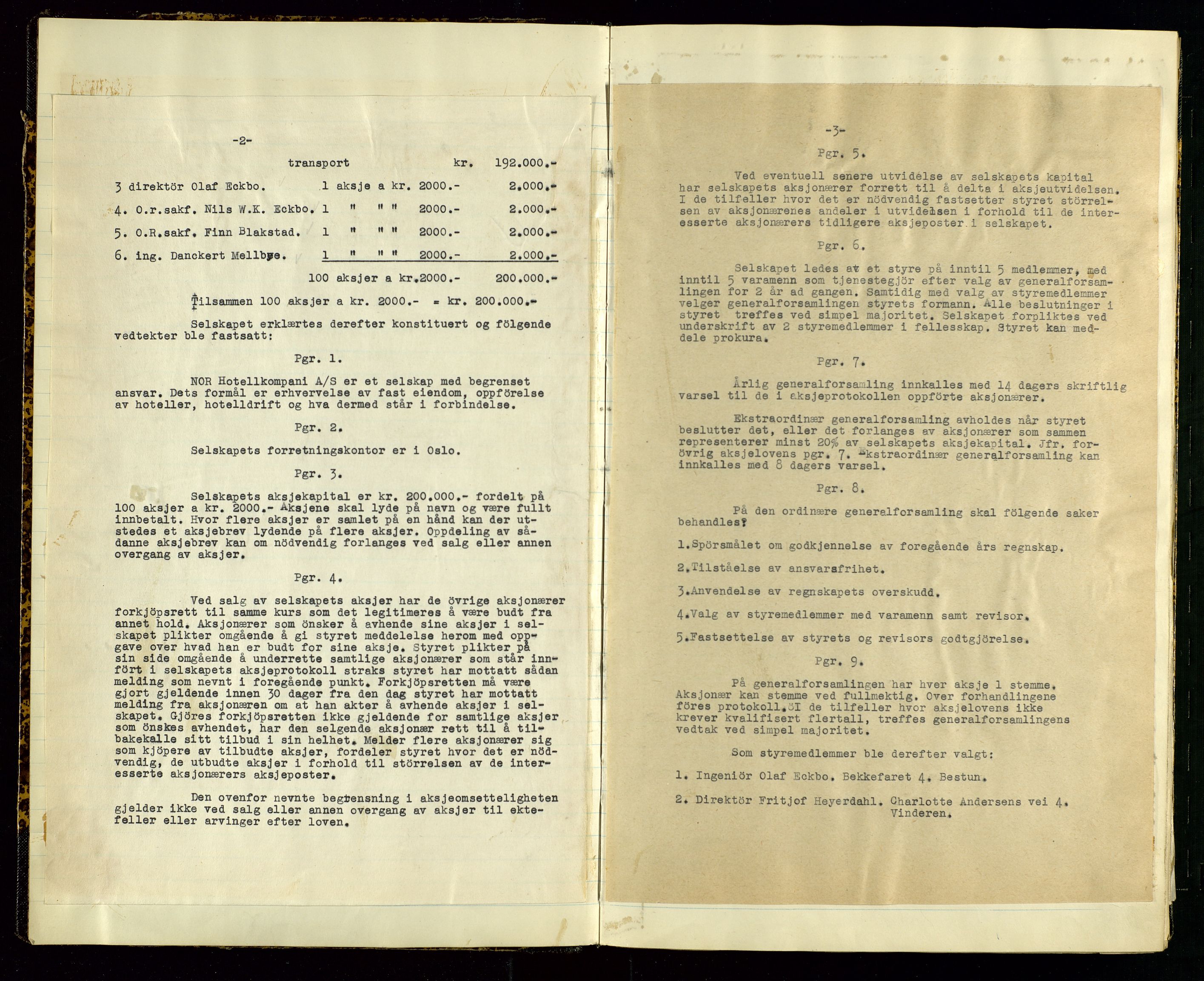PA 1516 - Nor Hotellkompani A/S, SAST/A-101921/A/L0001: Referatprotokoll, 1948-1855, p. 3