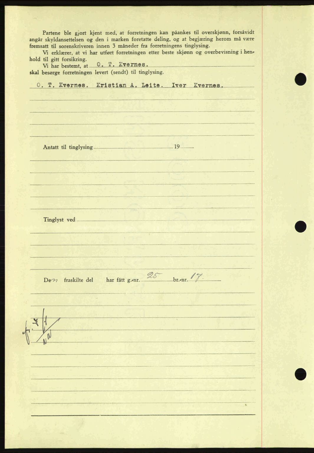 Nordmøre sorenskriveri, AV/SAT-A-4132/1/2/2Ca: Mortgage book no. A93, 1942-1942, Diary no: : 1887/1942