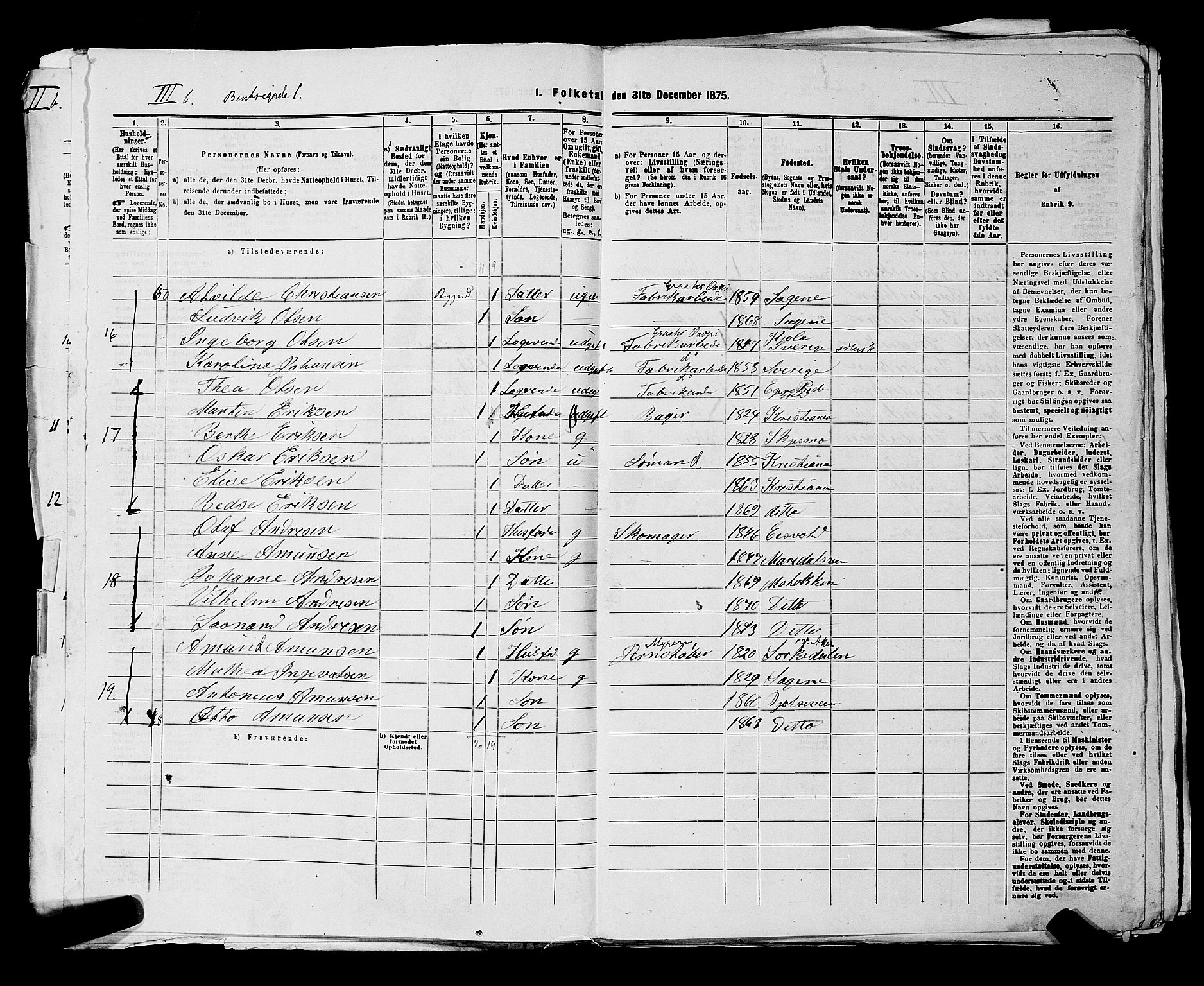 RA, 1875 census for 0301 Kristiania, 1875, p. 6400