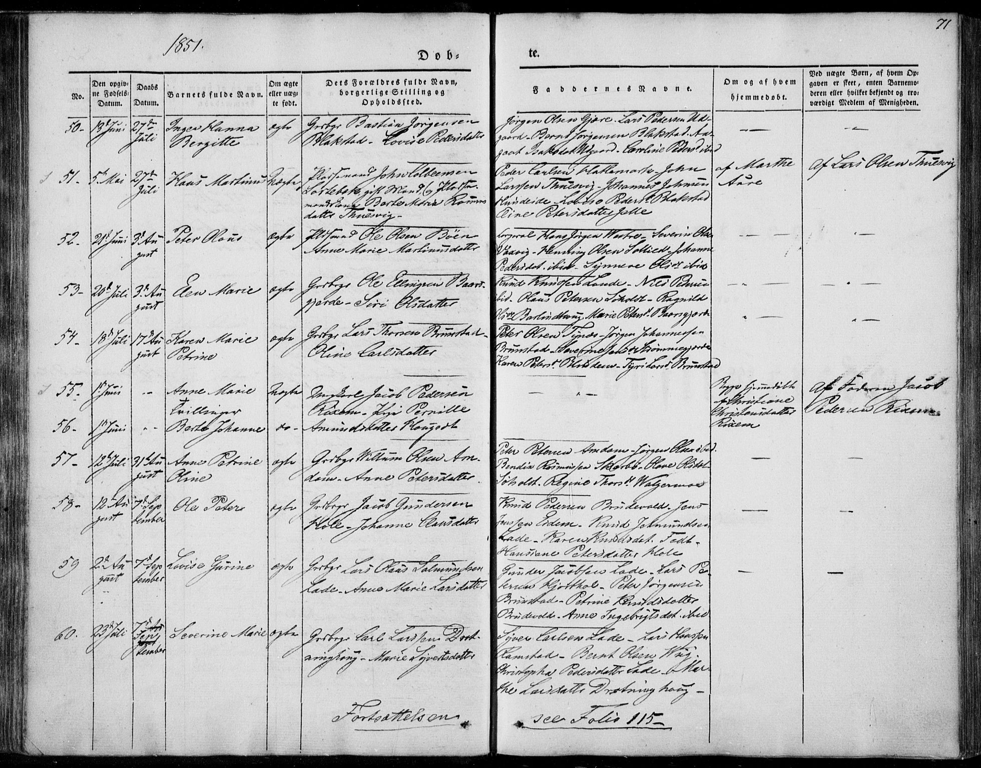 Ministerialprotokoller, klokkerbøker og fødselsregistre - Møre og Romsdal, AV/SAT-A-1454/522/L0312: Parish register (official) no. 522A07, 1843-1851, p. 71