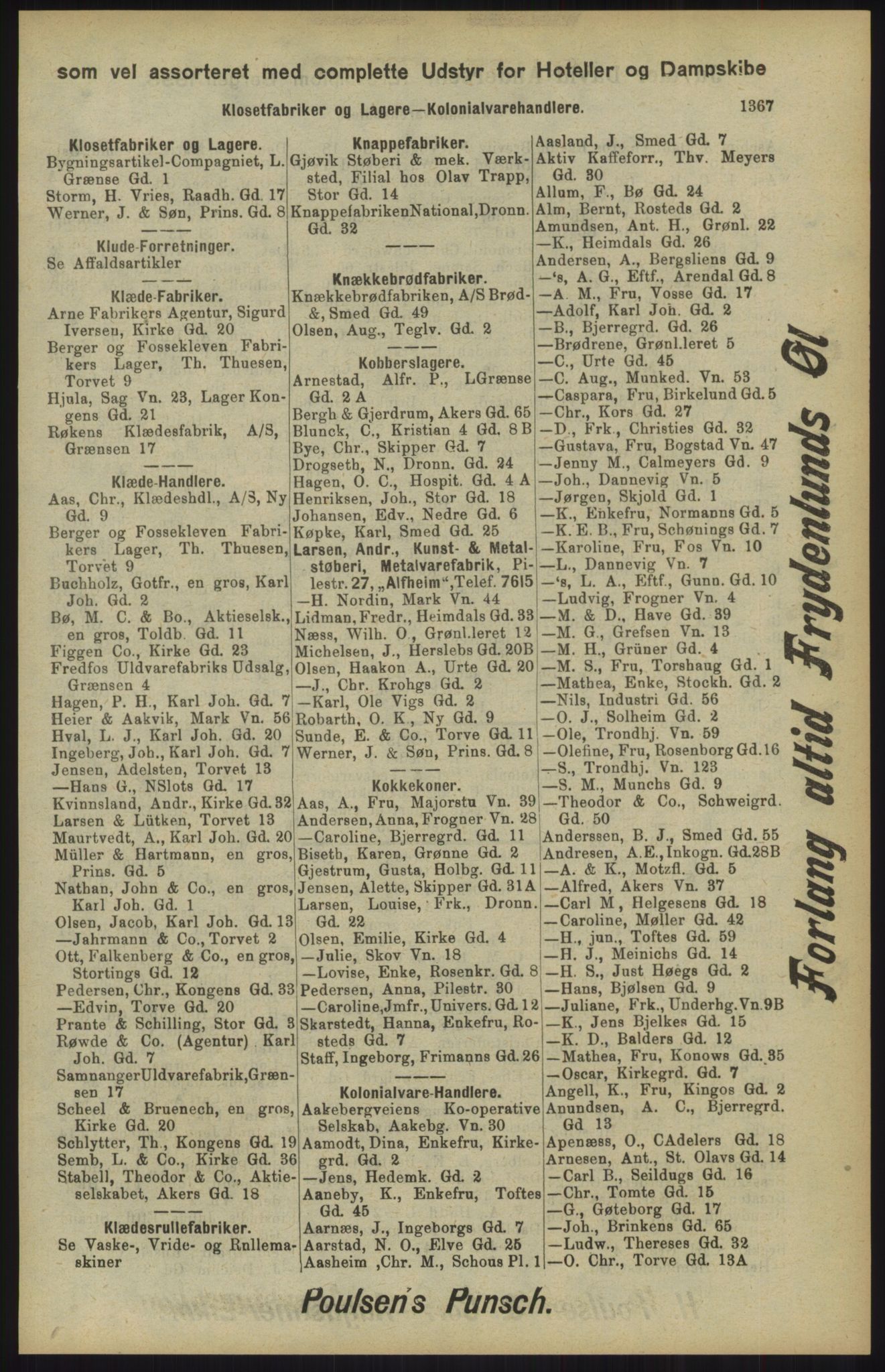 Kristiania/Oslo adressebok, PUBL/-, 1904, p. 1367