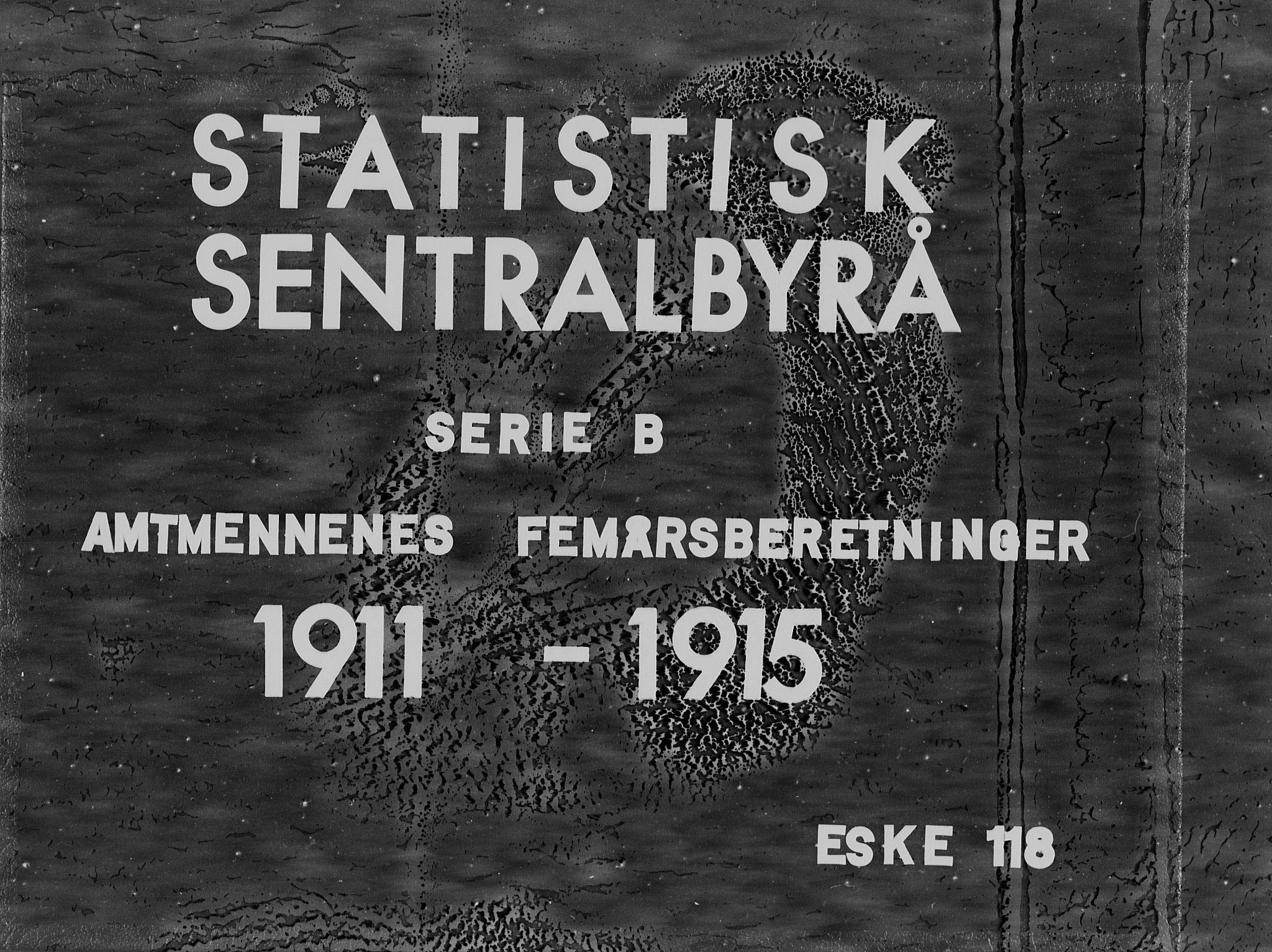 Statistisk sentralbyrå, Næringsøkonomiske emner, Generelt - Amtmennenes femårsberetninger, AV/RA-S-2233/F/Fa/L0118: --, 1911-1915, p. 1