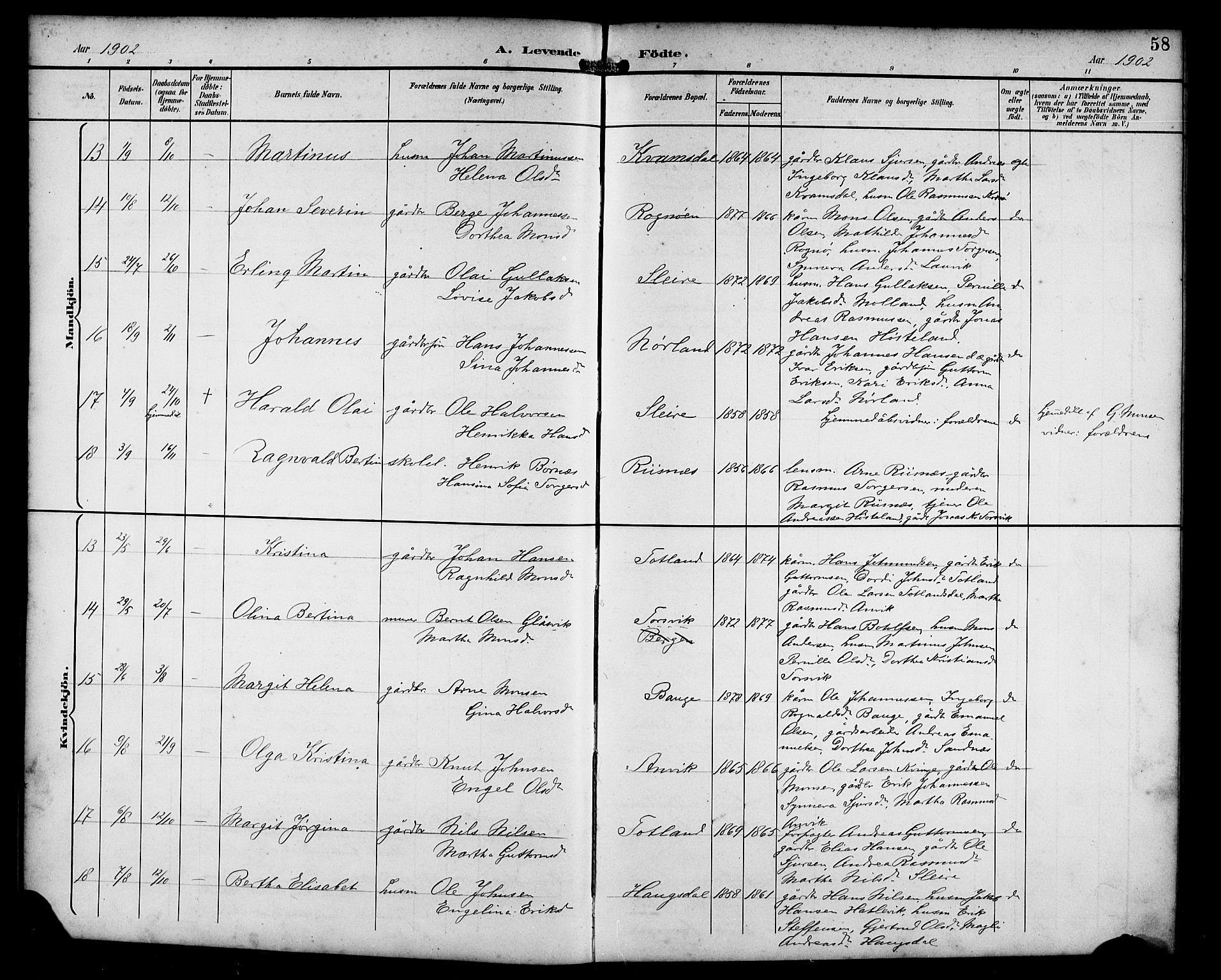 Masfjorden sokneprestembete, AV/SAB-A-77001: Parish register (copy) no. B 1, 1892-1913, p. 58