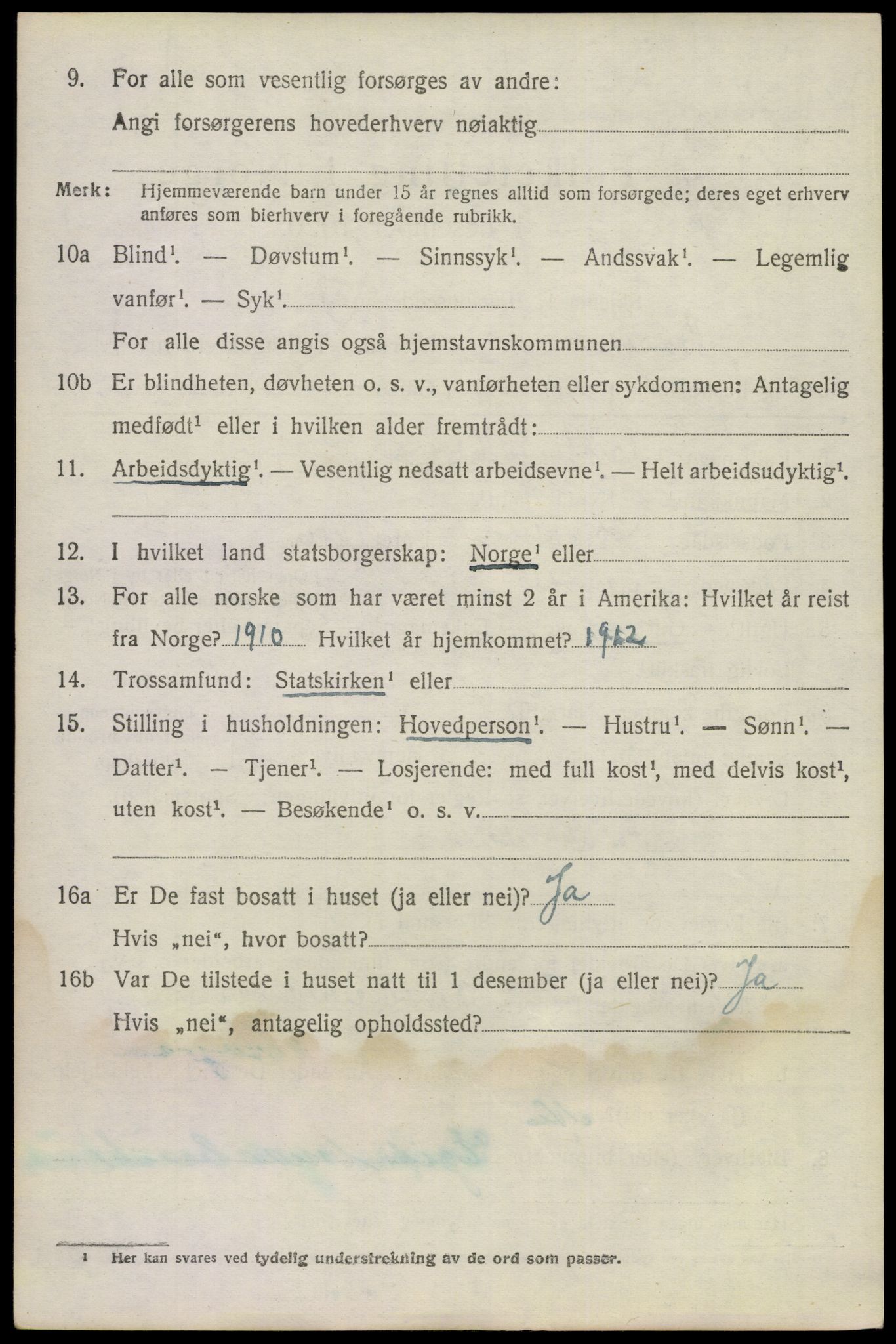 SAKO, 1920 census for Bamble, 1920, p. 2022
