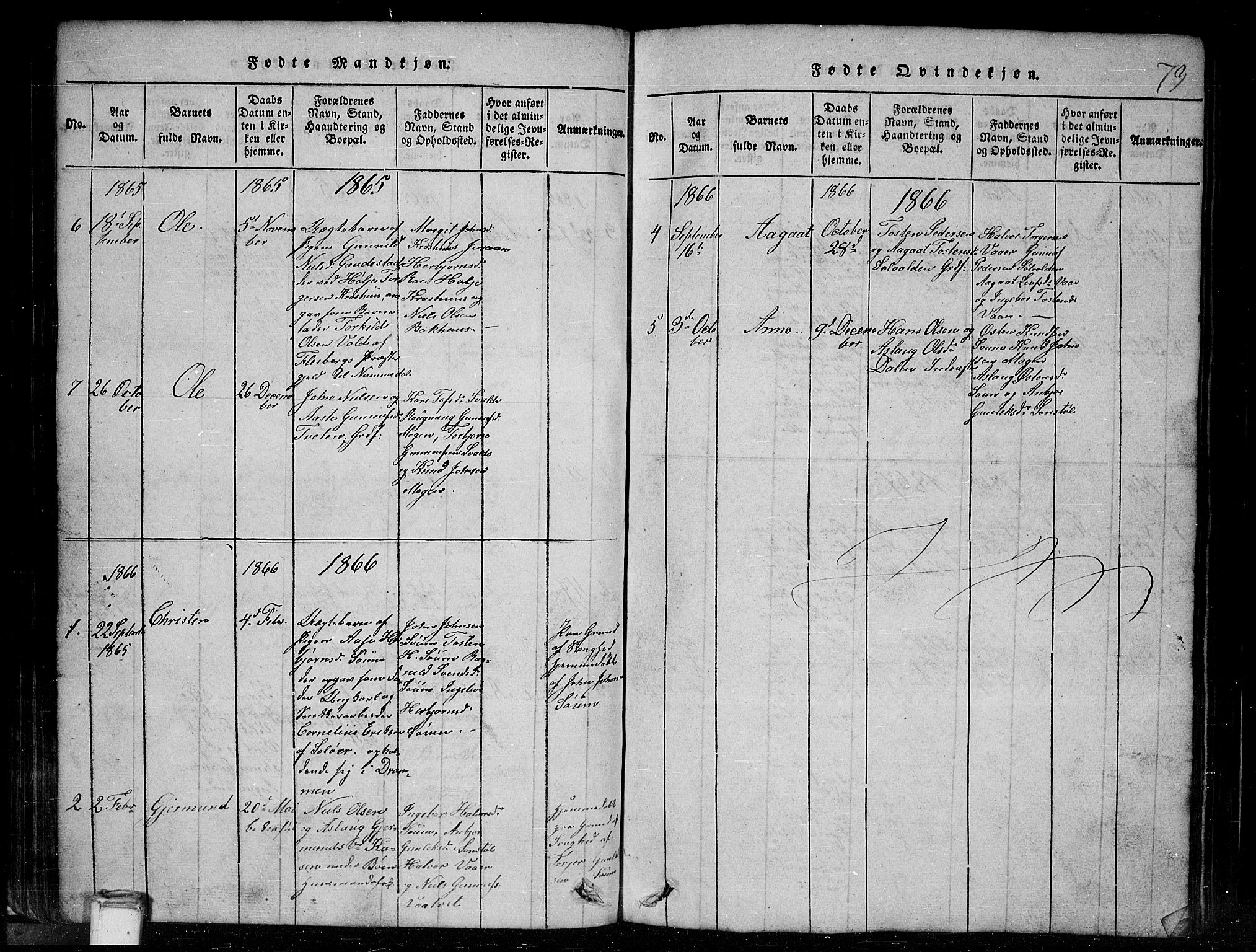 Tinn kirkebøker, SAKO/A-308/G/Gc/L0001: Parish register (copy) no. III 1, 1815-1879, p. 73