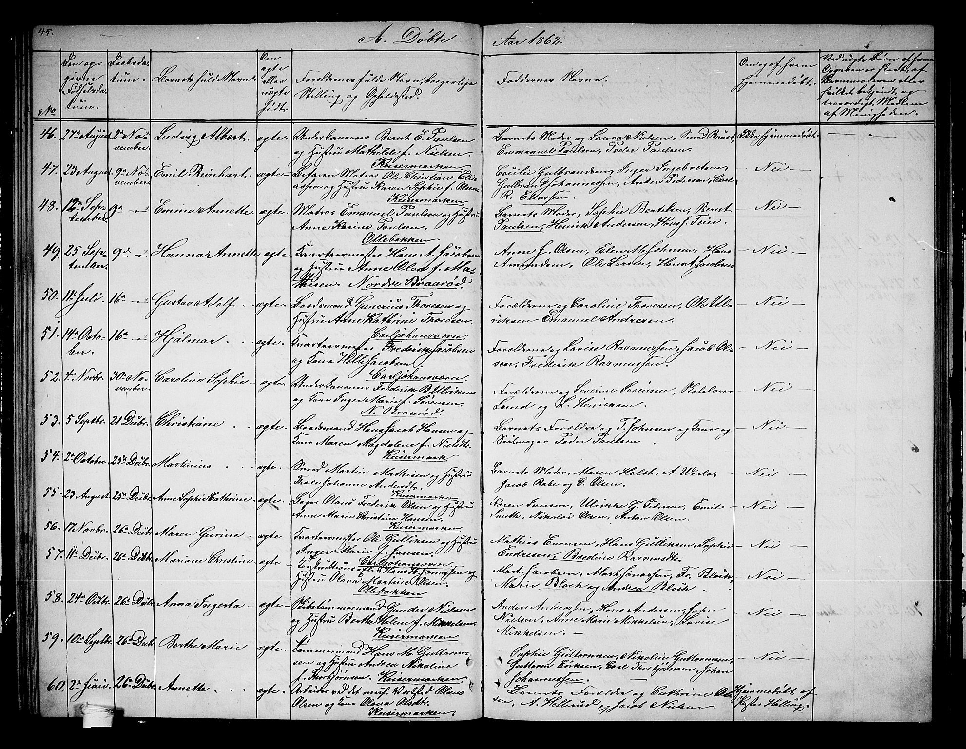 Horten kirkebøker, AV/SAKO-A-348/G/Ga/L0001: Parish register (copy) no. 1, 1855-1863, p. 45