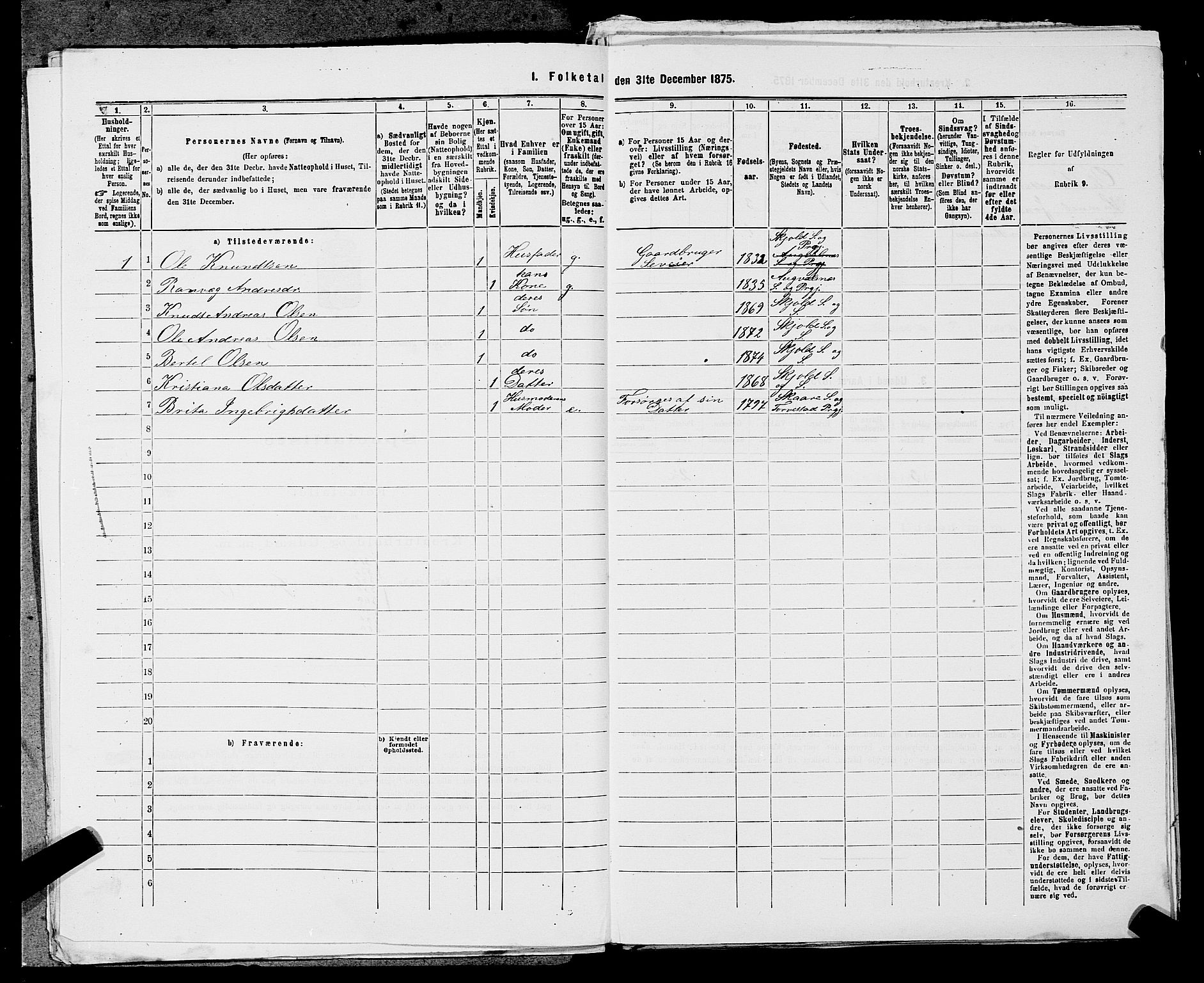 SAST, 1875 census for 1154P Skjold, 1875, p. 225