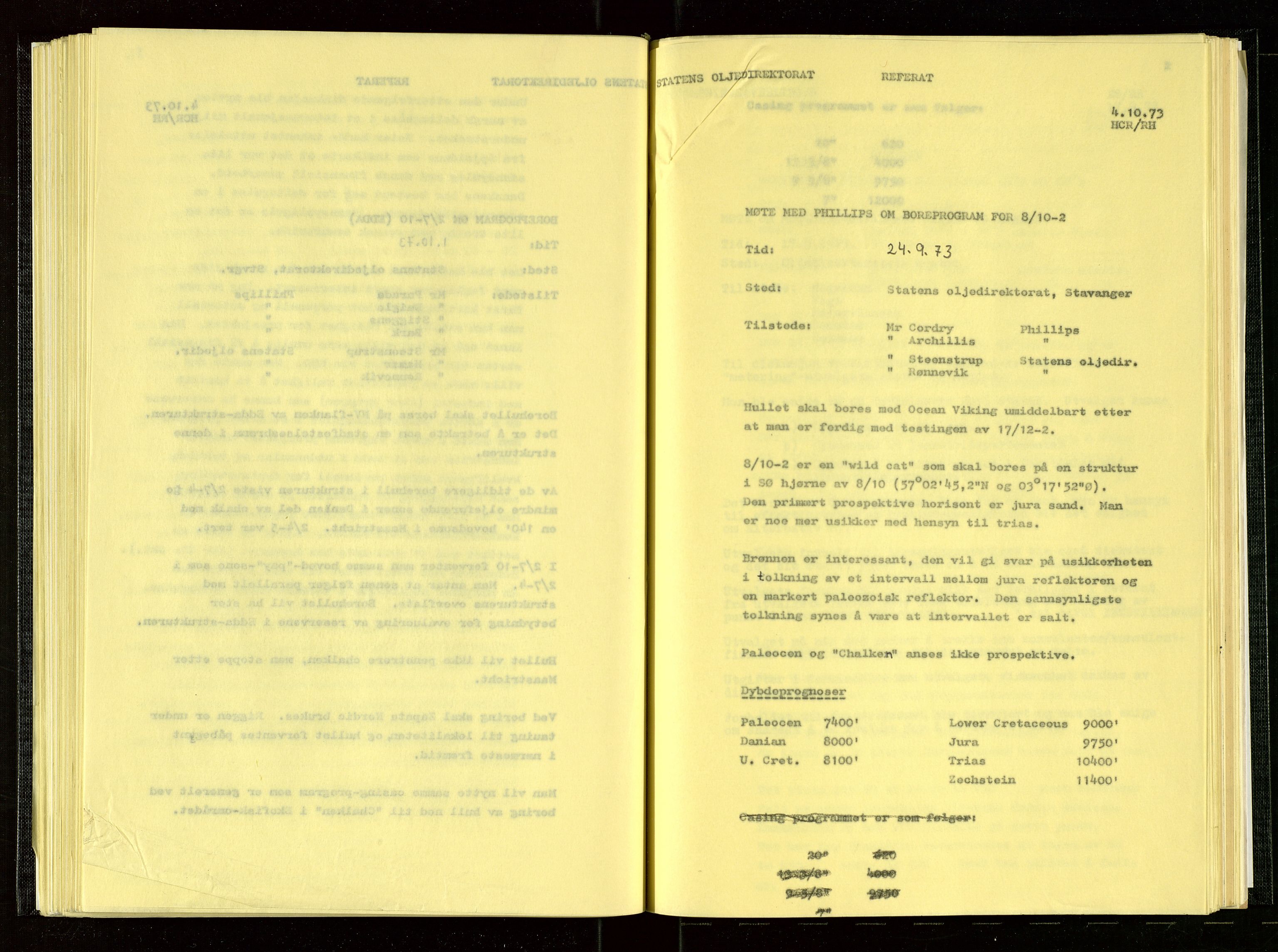 Oljedirektoratet, SAST/A-101366/Aa/L0001: Referatprotokoller, 1973