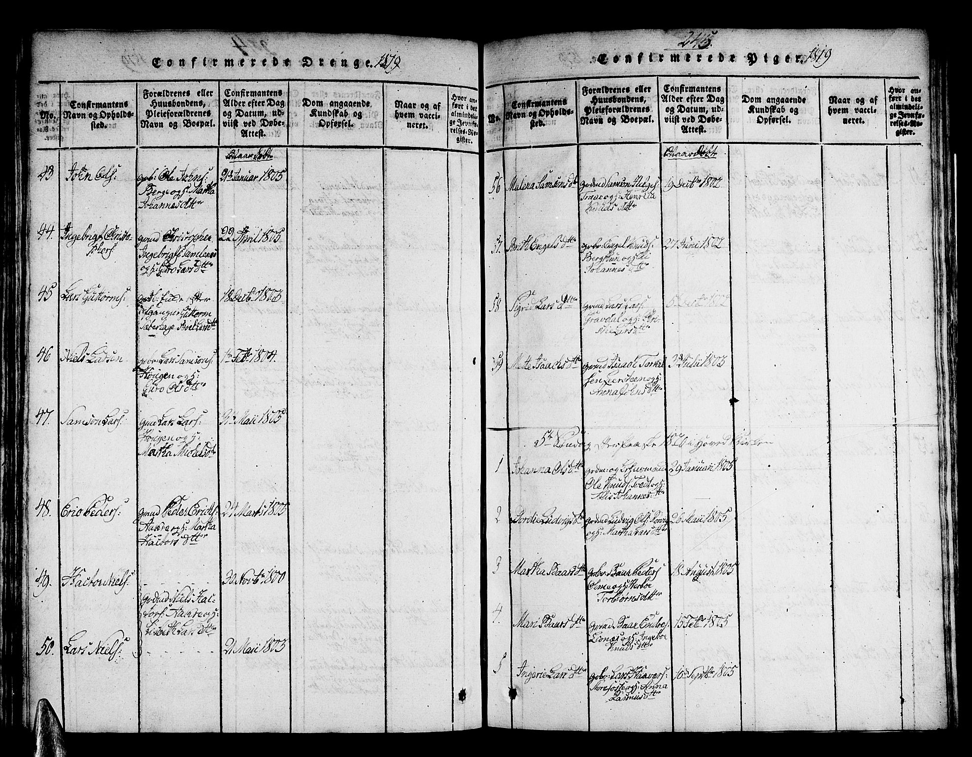 Strandebarm sokneprestembete, AV/SAB-A-78401/H/Haa: Parish register (official) no. A 5, 1816-1826, p. 245