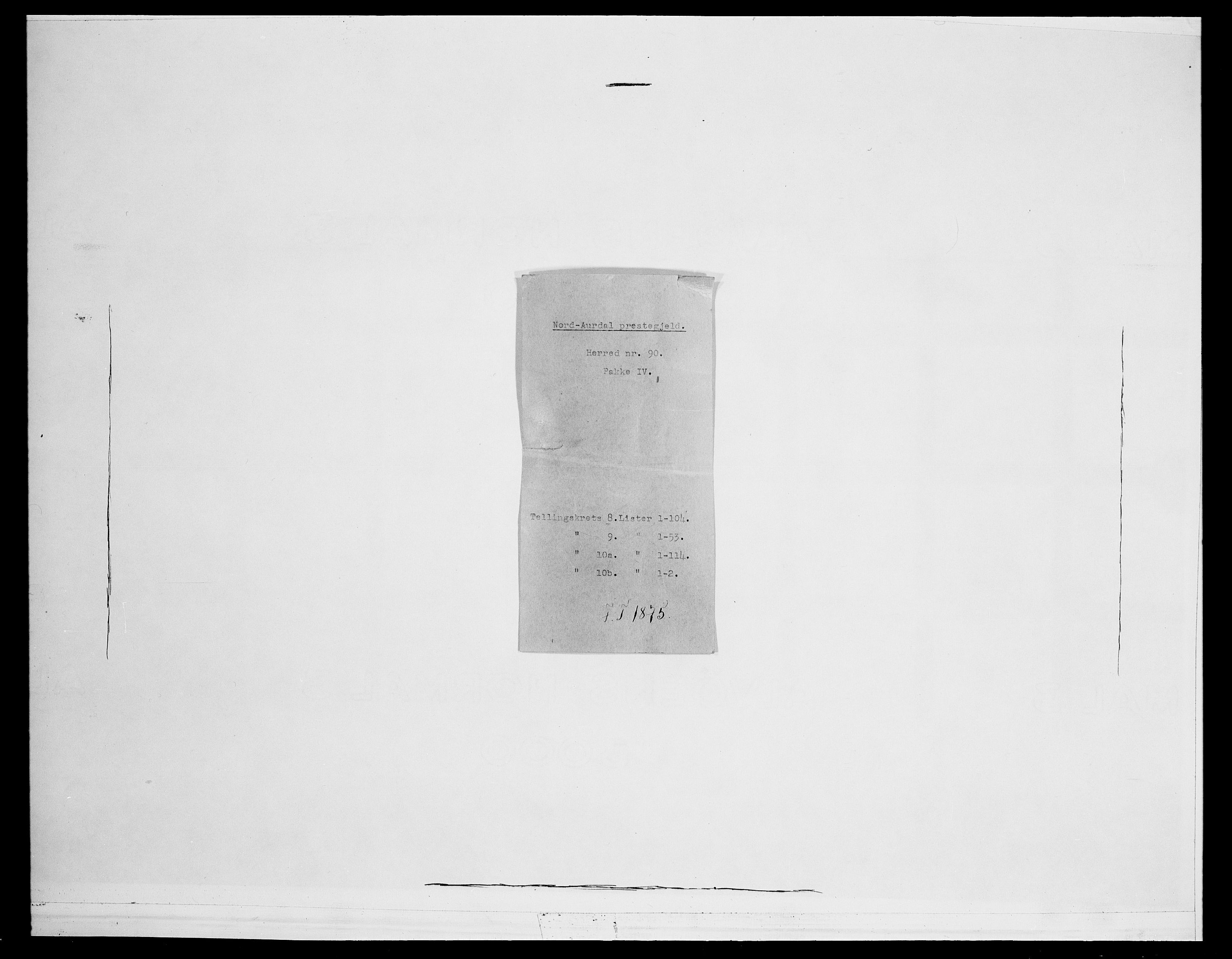 SAH, 1875 census for 0542P Nord-Aurdal, 1875, p. 1277