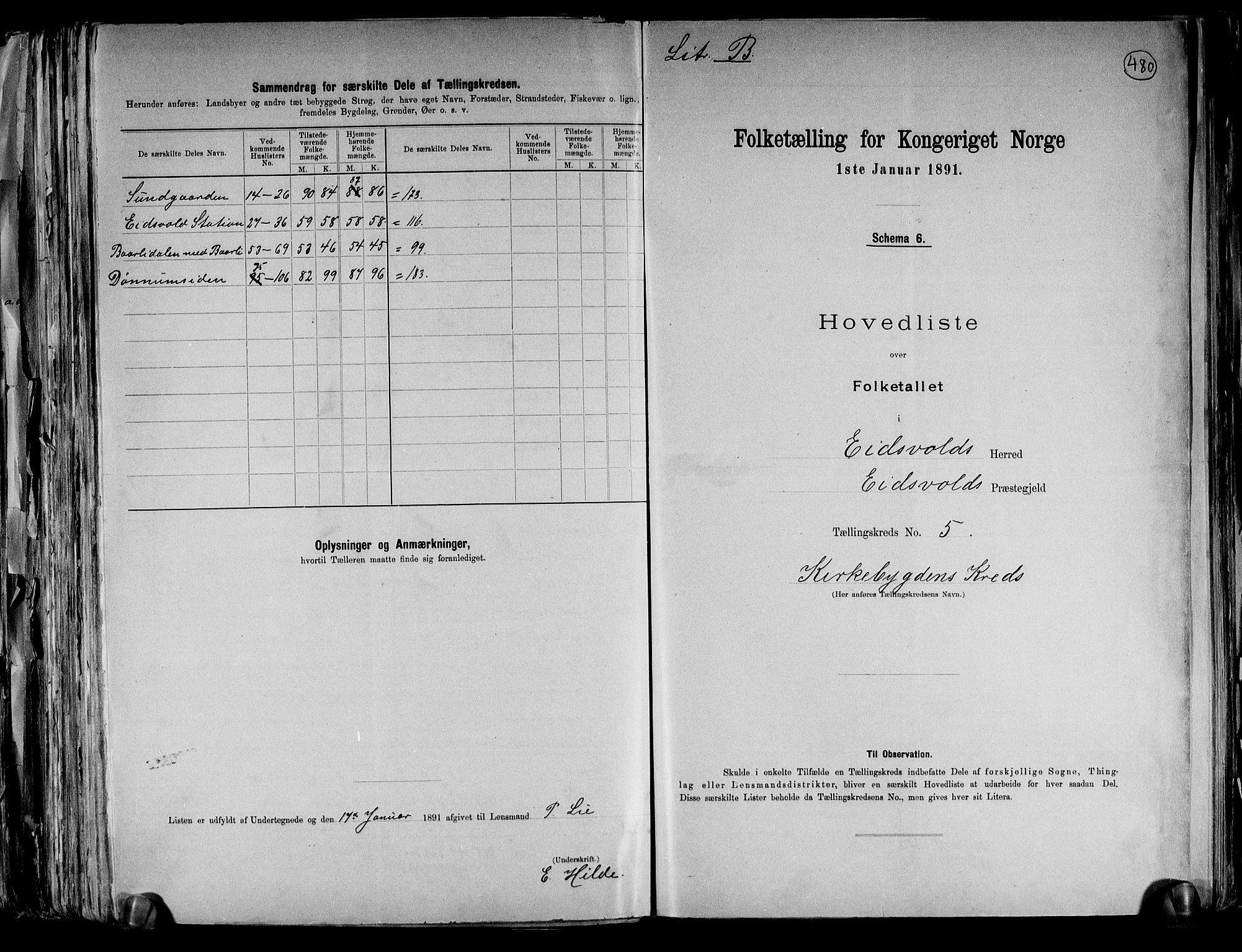 RA, 1891 census for 0237 Eidsvoll, 1891, p. 17