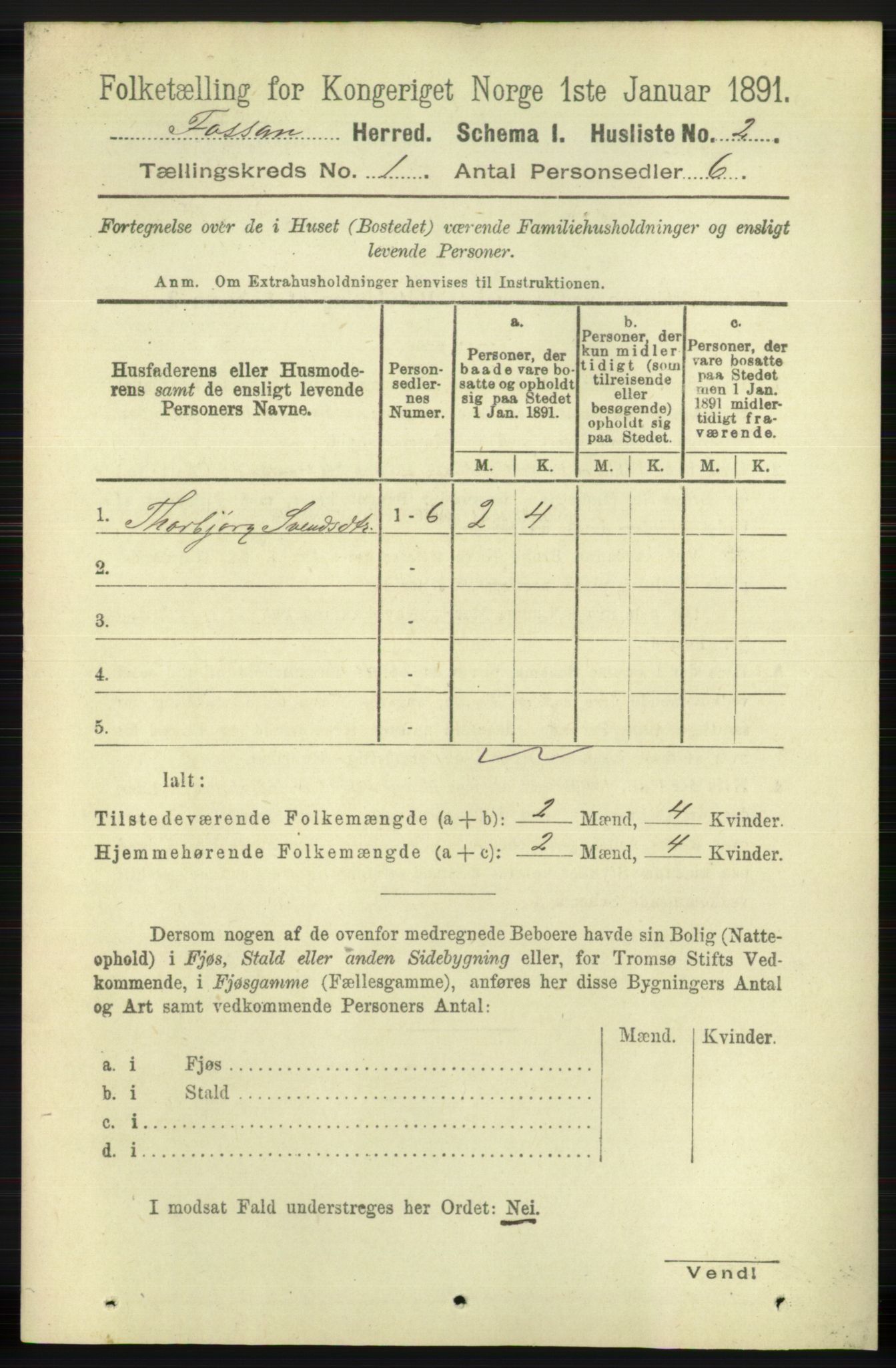 RA, 1891 census for 1129 Forsand, 1891, p. 37