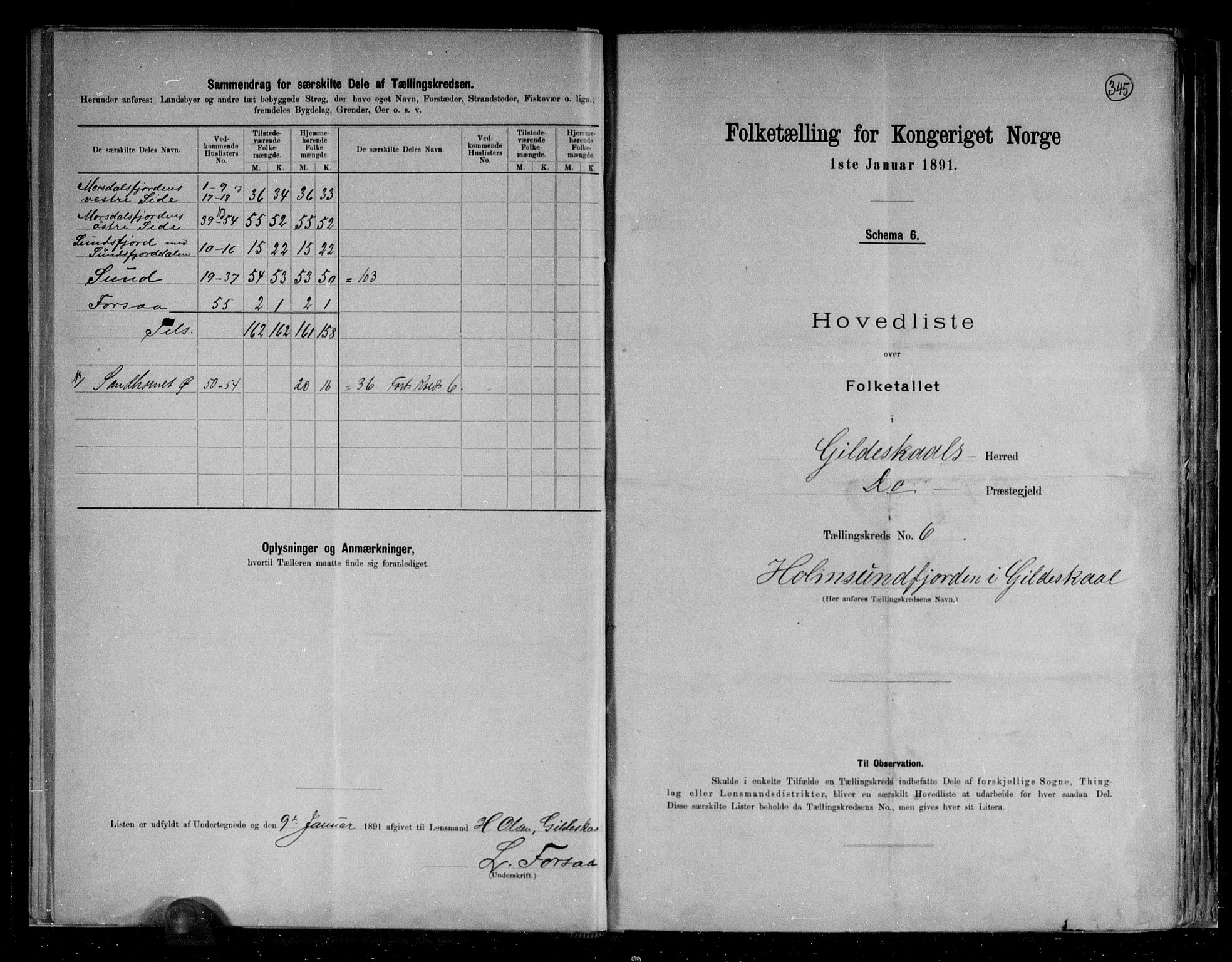 RA, 1891 census for 1838 Gildeskål, 1891, p. 16