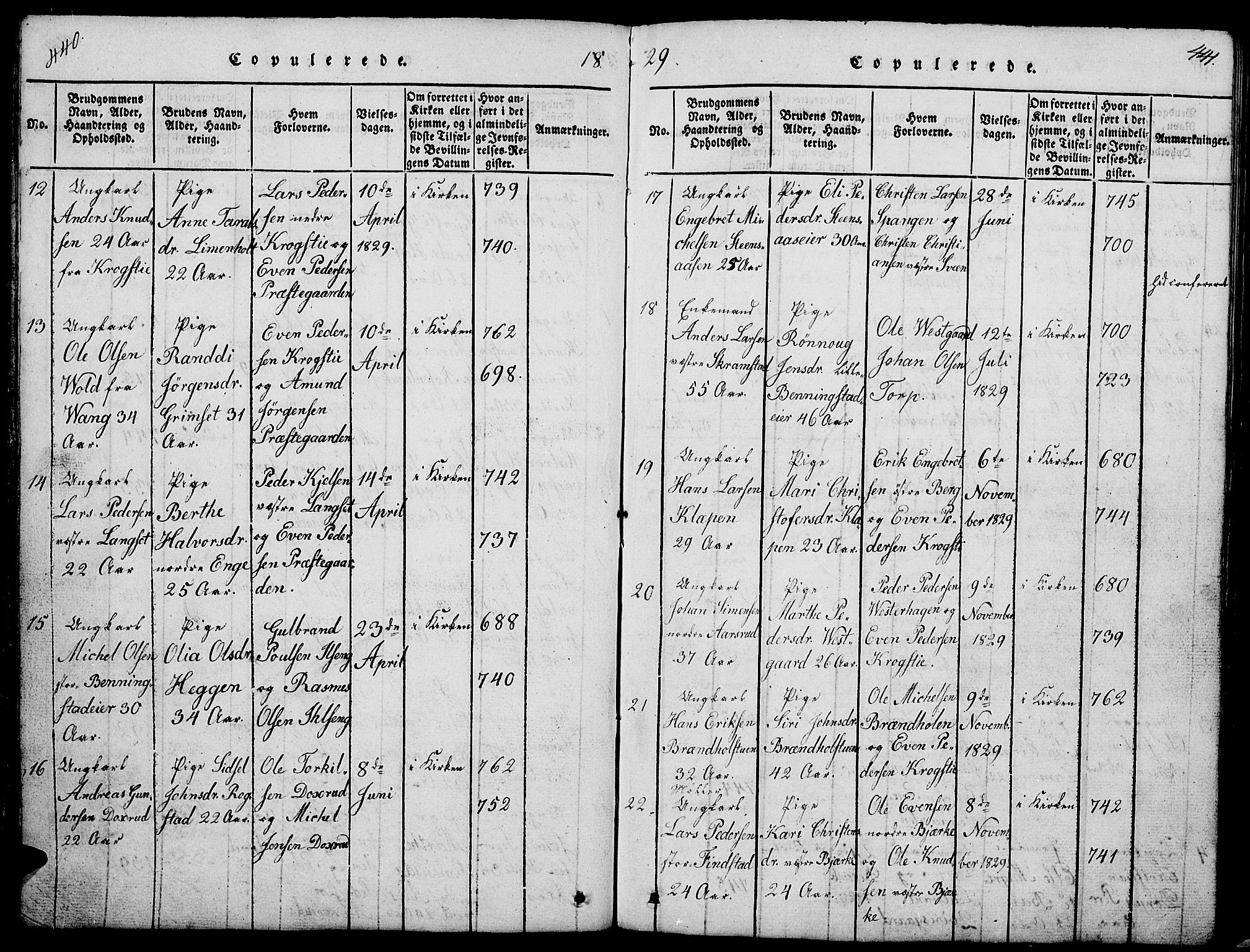 Løten prestekontor, AV/SAH-PREST-022/L/La/L0001: Parish register (copy) no. 1, 1812-1832, p. 440-441