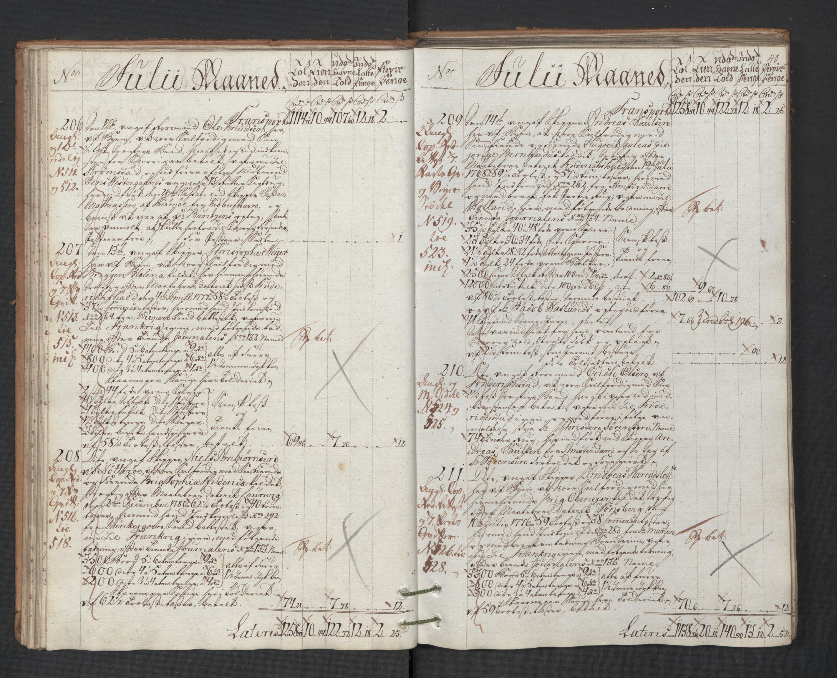 Generaltollkammeret, tollregnskaper, AV/RA-EA-5490/R01/L0131/0001: Tollregnskaper Fredrikshald / Utgående hovedtollbok, 1786, p. 39b-40a