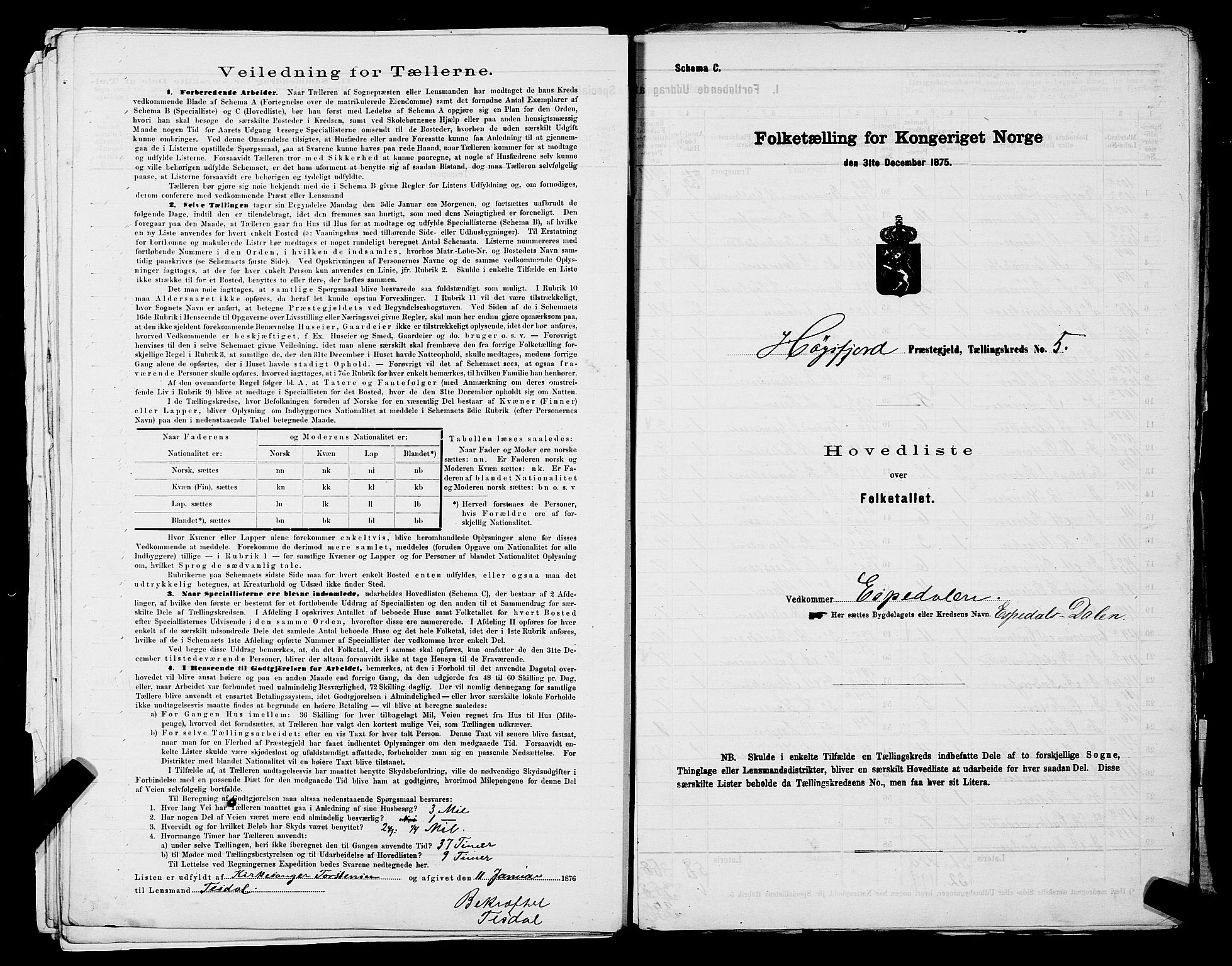 SAST, 1875 census for 1128P Høgsfjord, 1875, p. 19