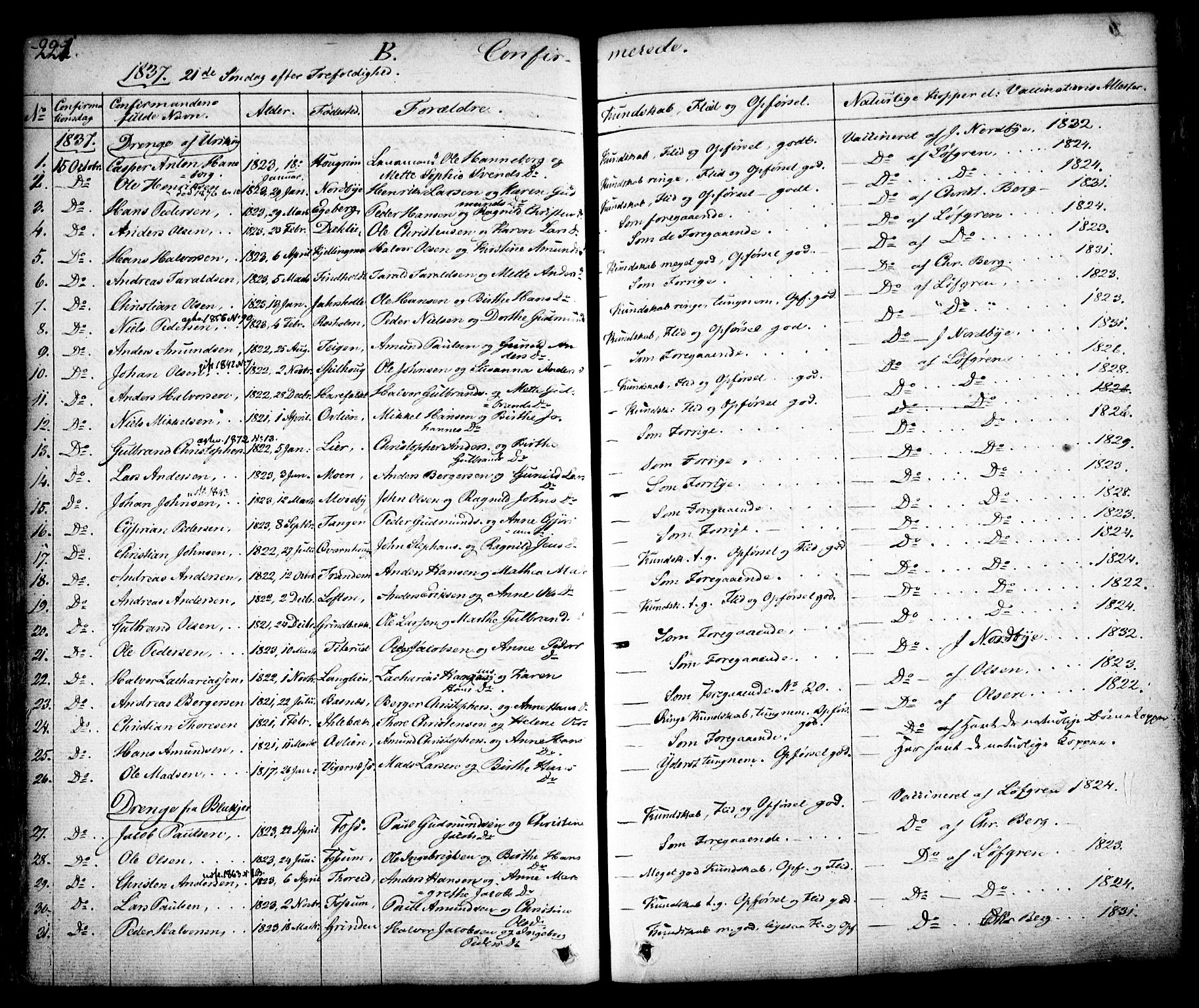Aurskog prestekontor Kirkebøker, SAO/A-10304a/F/Fa/L0006: Parish register (official) no. I 6, 1829-1853, p. 221