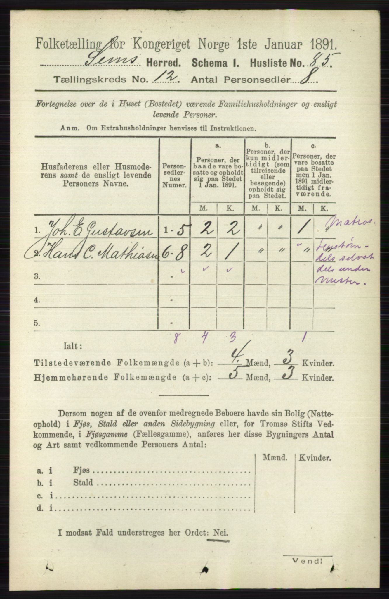 RA, 1891 census for 0721 Sem, 1891, p. 5751