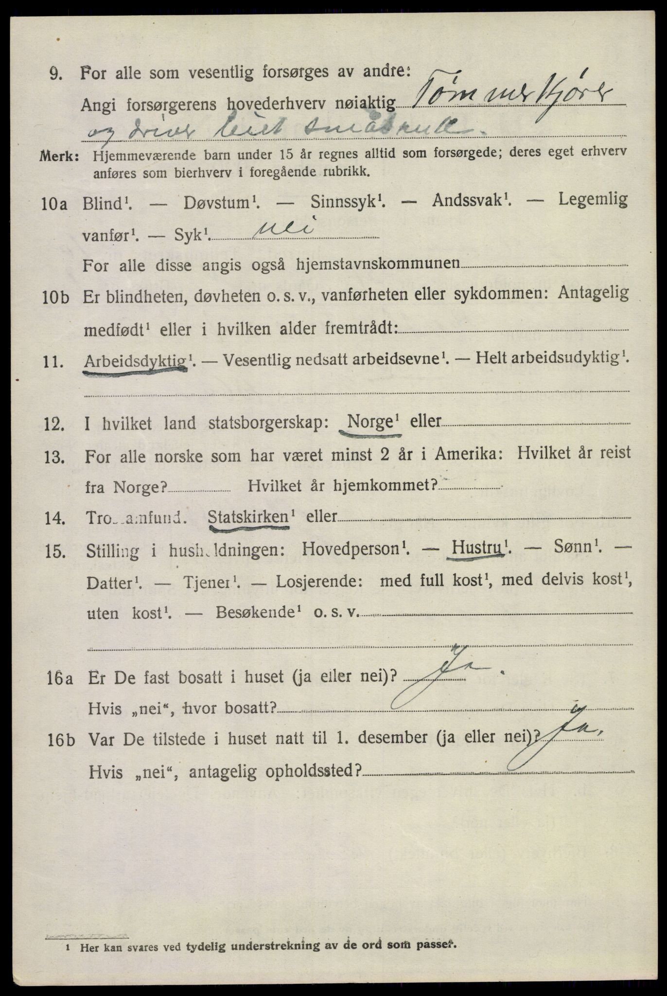 SAKO, 1920 census for Solum, 1920, p. 15689