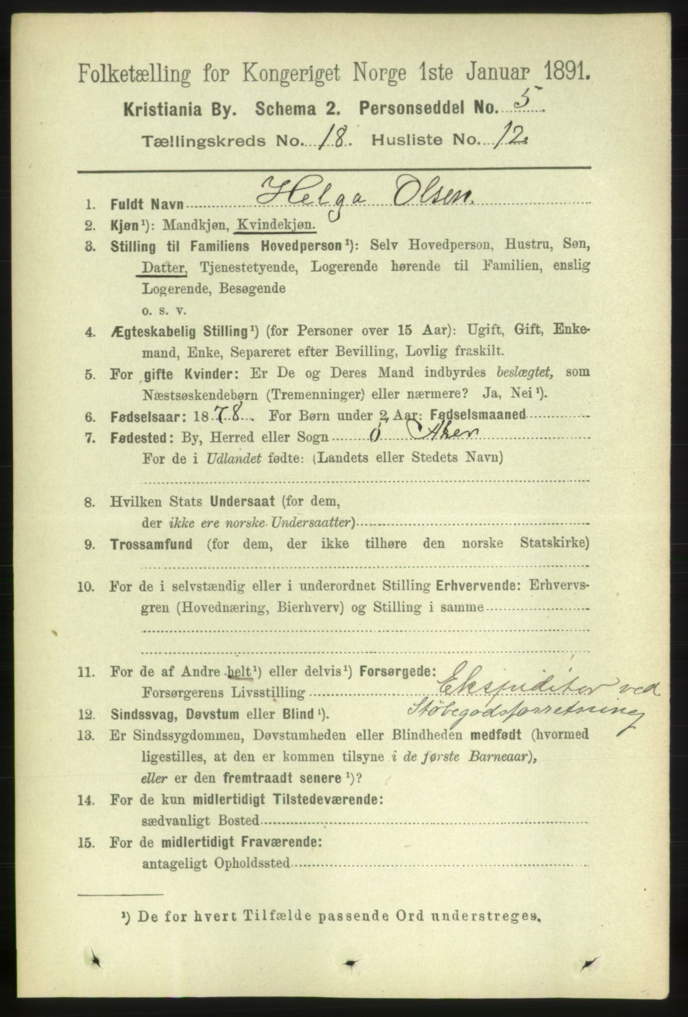 RA, 1891 census for 0301 Kristiania, 1891, p. 9182